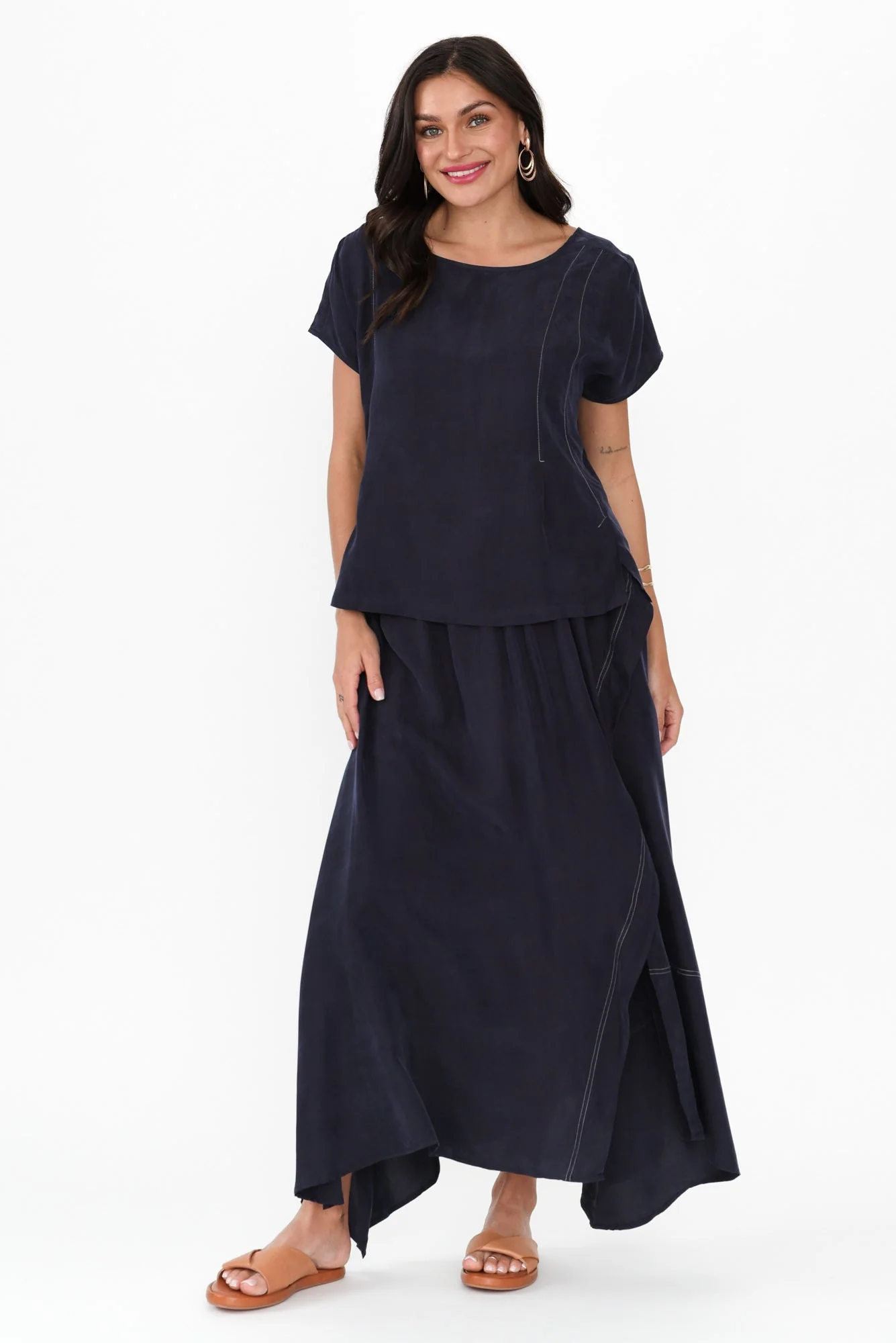 Vault Navy Cupro Reversible Top - Image 8