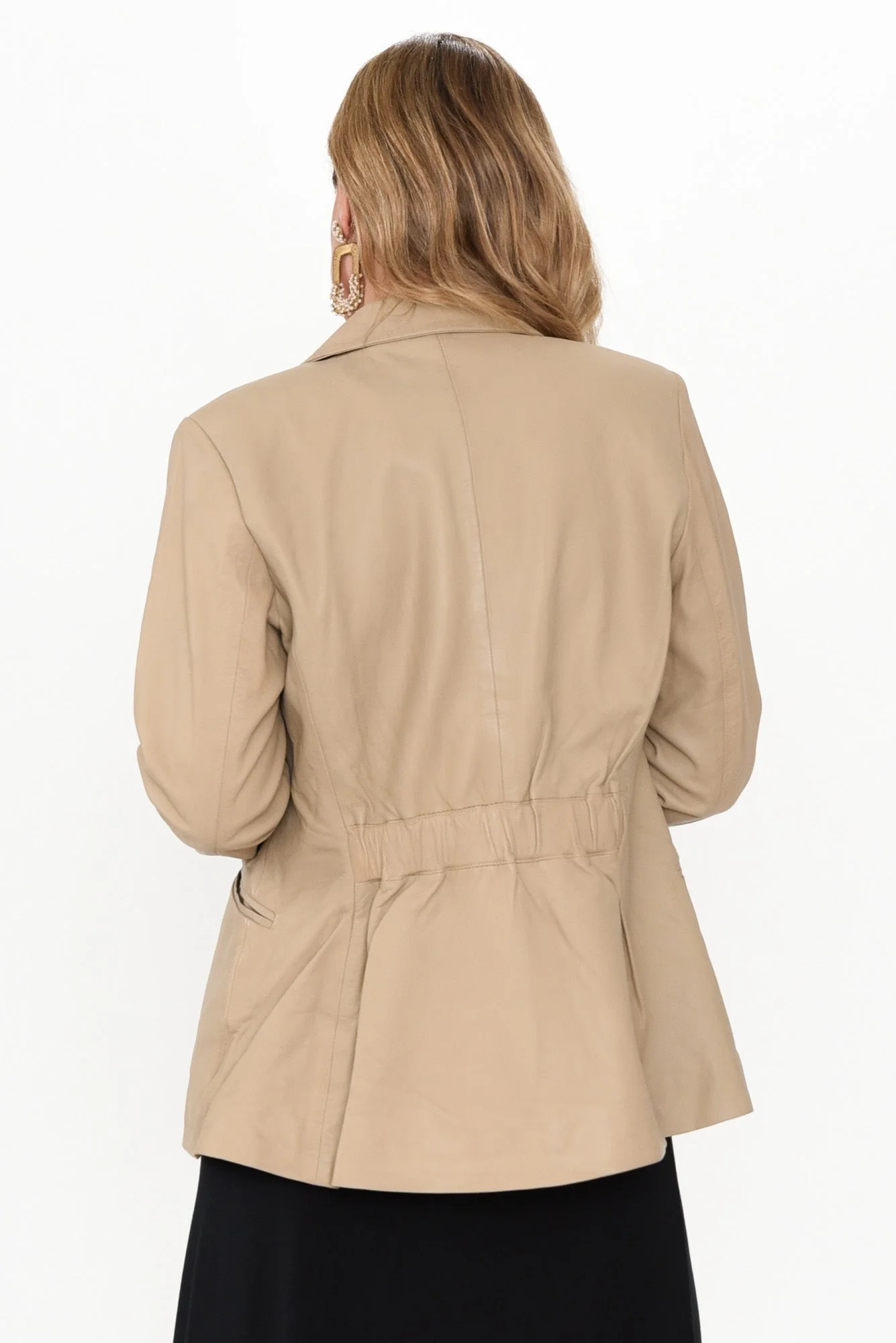 Vega Oat Leather Blazer - Image 6
