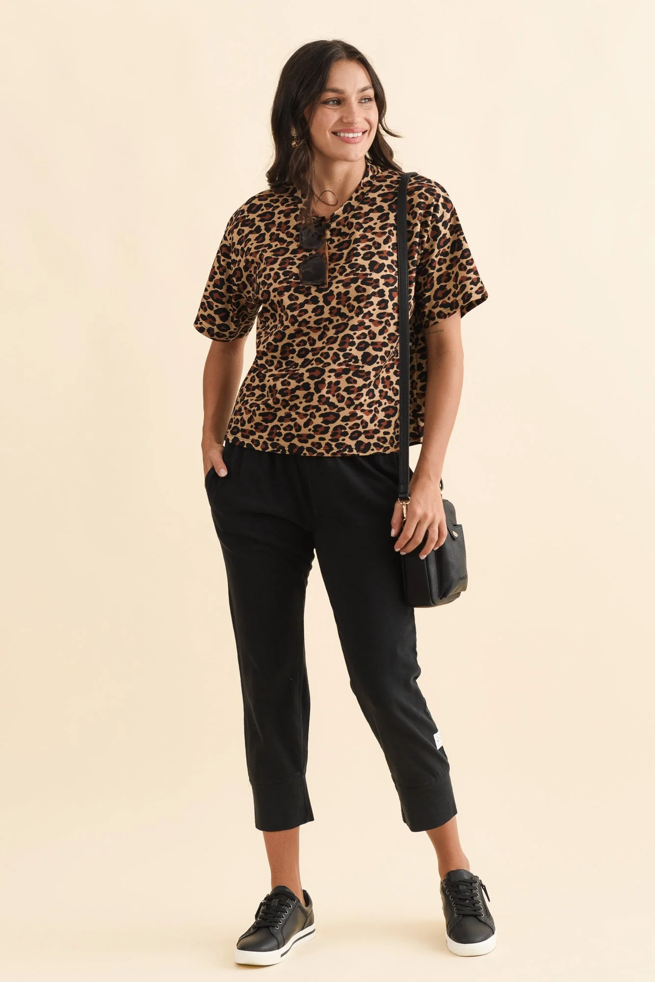 Vena Brown Animal Cotton Tee - Image 2
