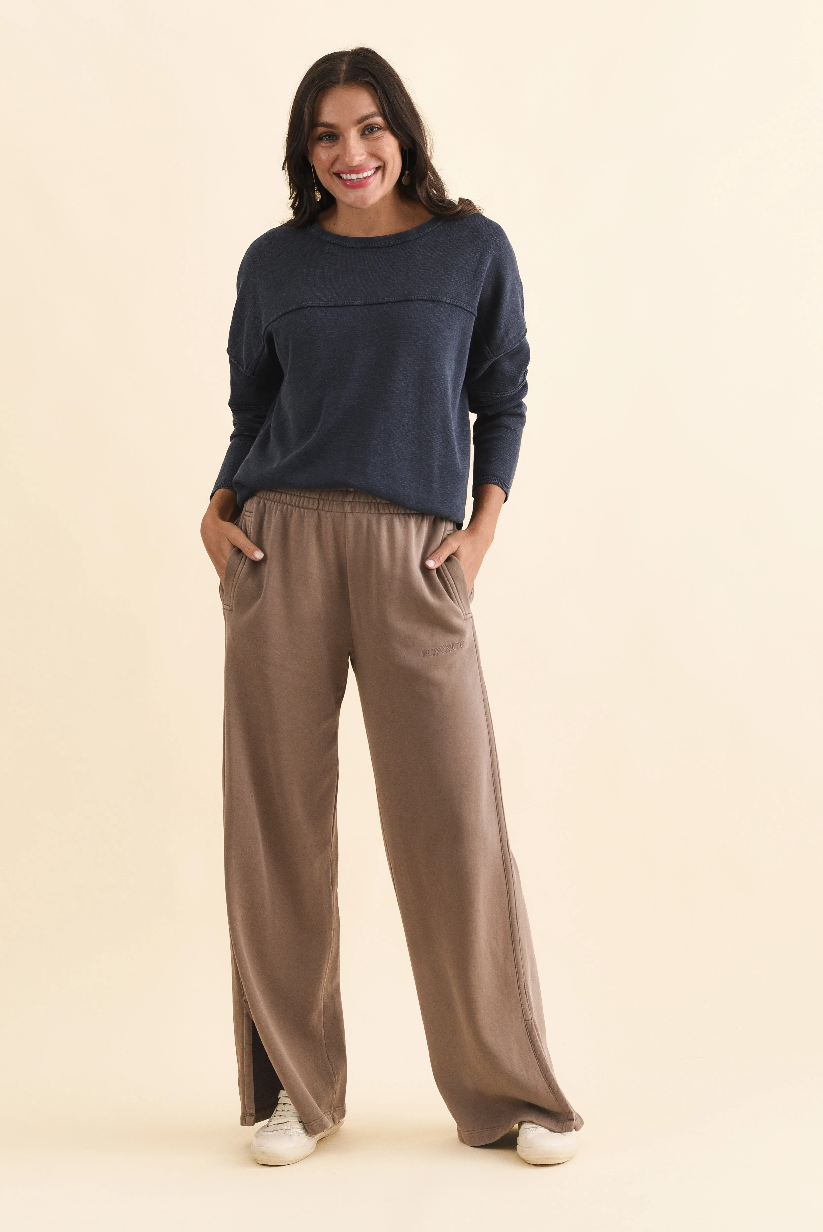Venus Mocha Cotton Wide Leg Sweatpants - Image 6