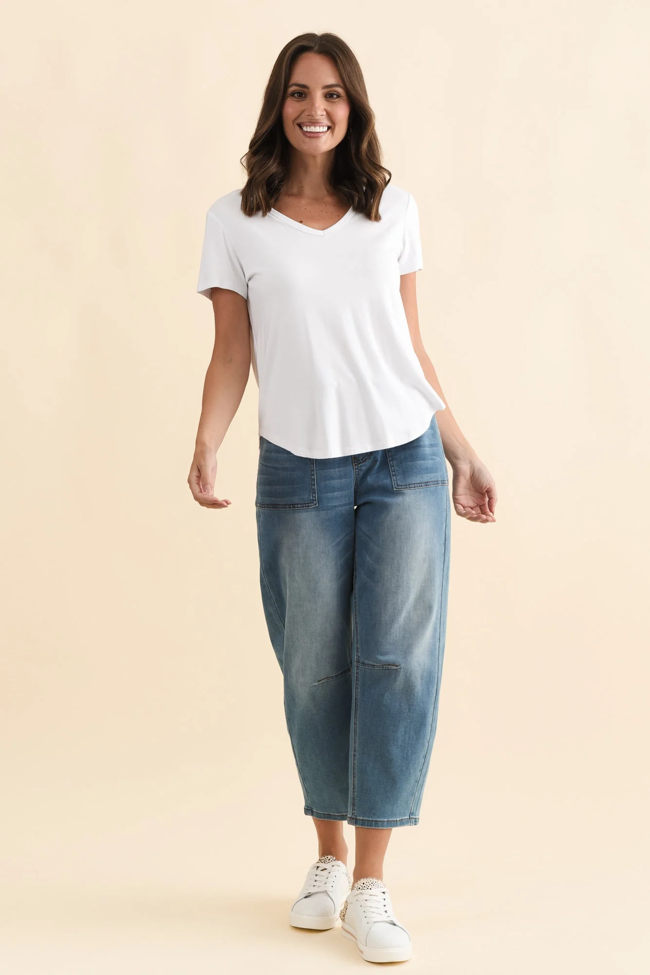 Veronica White Bamboo Tee - Image 8