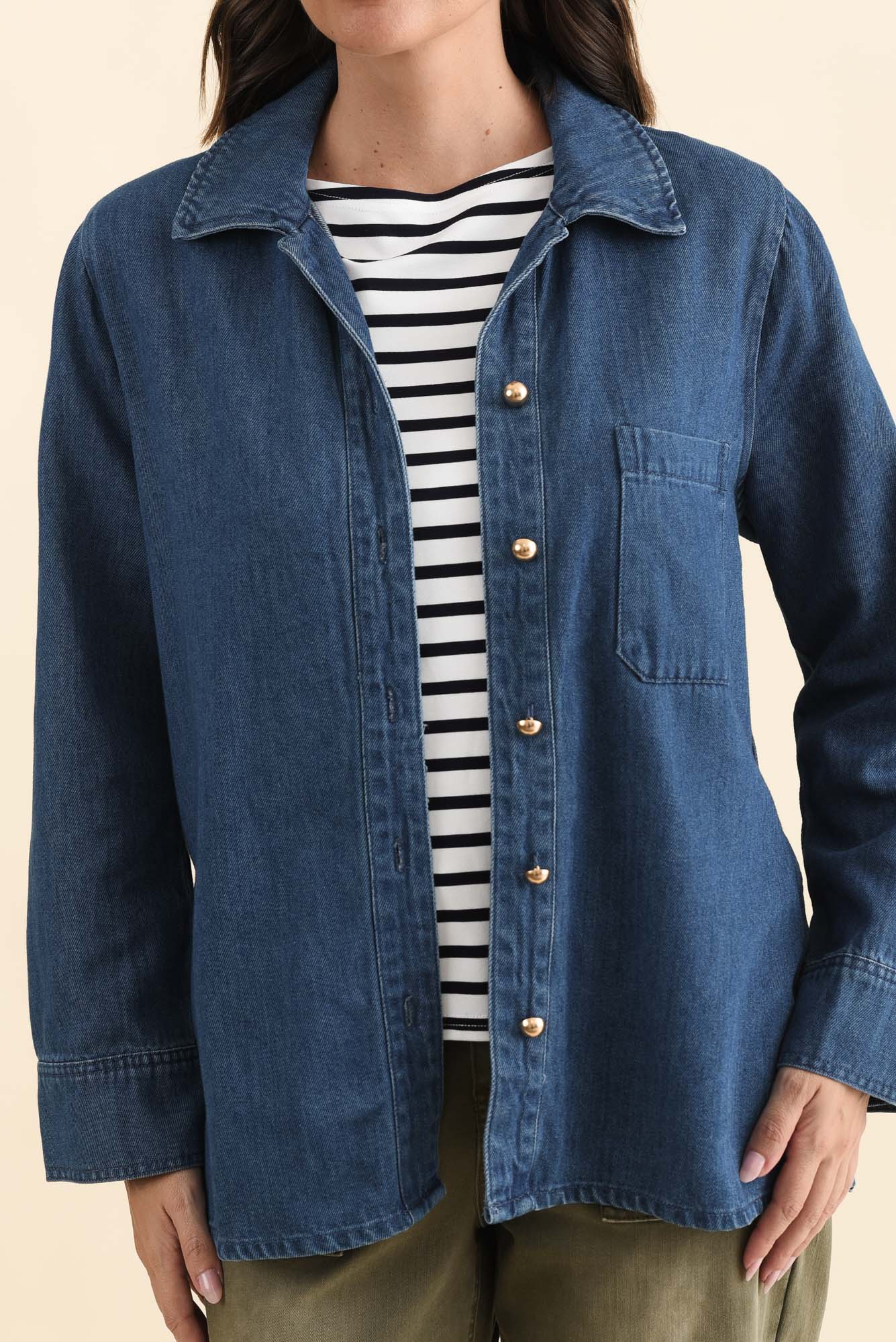 Vespa Mid Blue Denim Shirt - Image 5