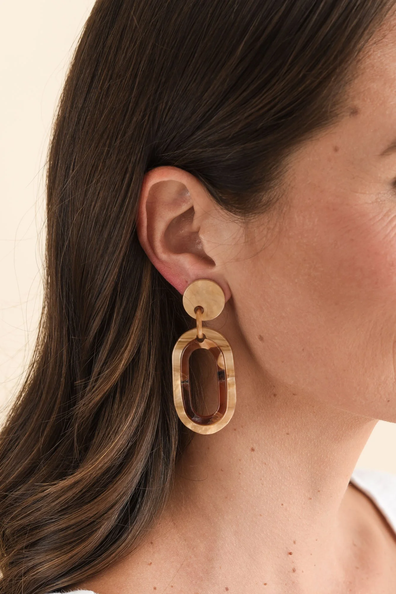 Via Bronze Oval Drop Earrings - Image 2