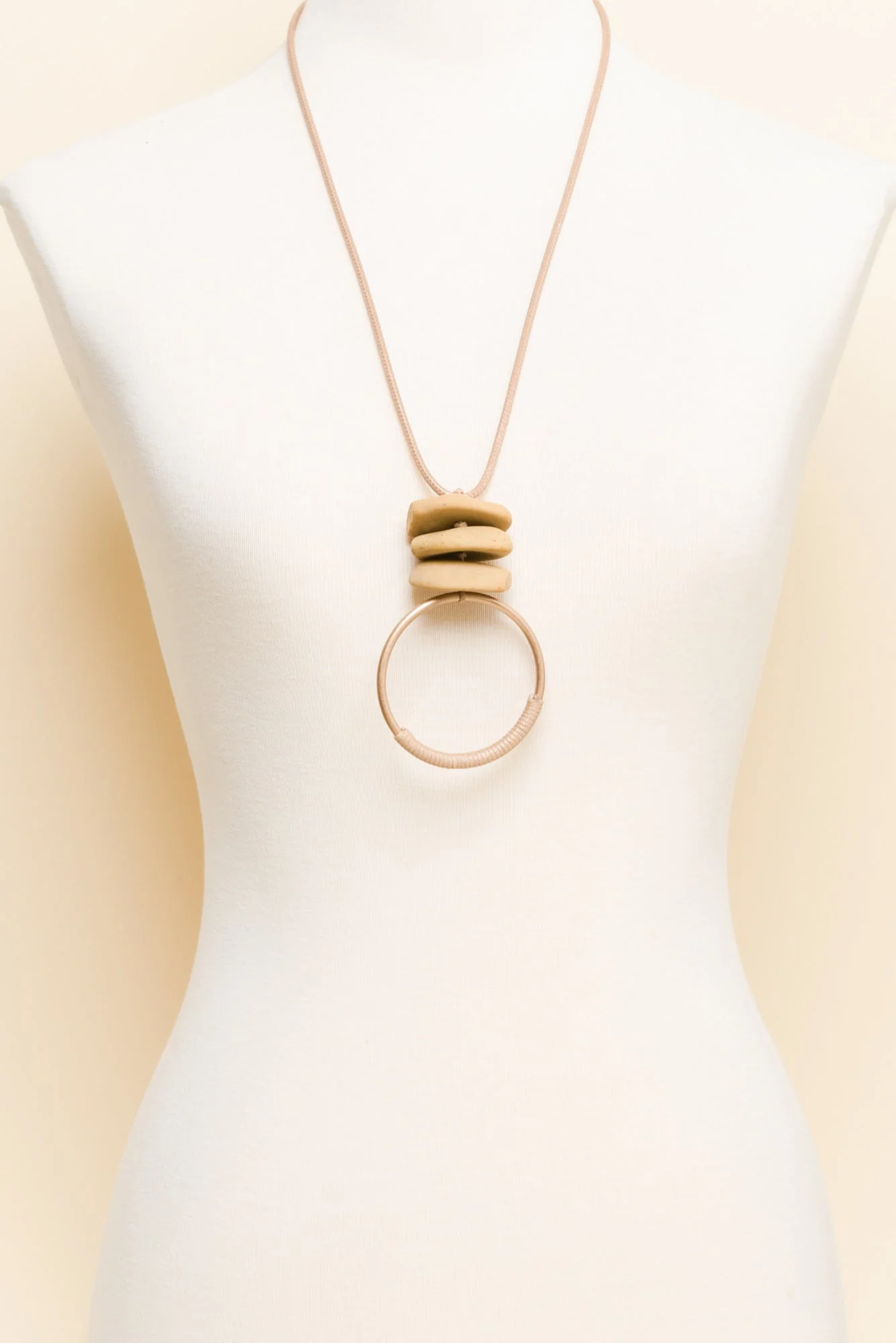 Vicky Gold Circle Pendant Necklace - Image 2