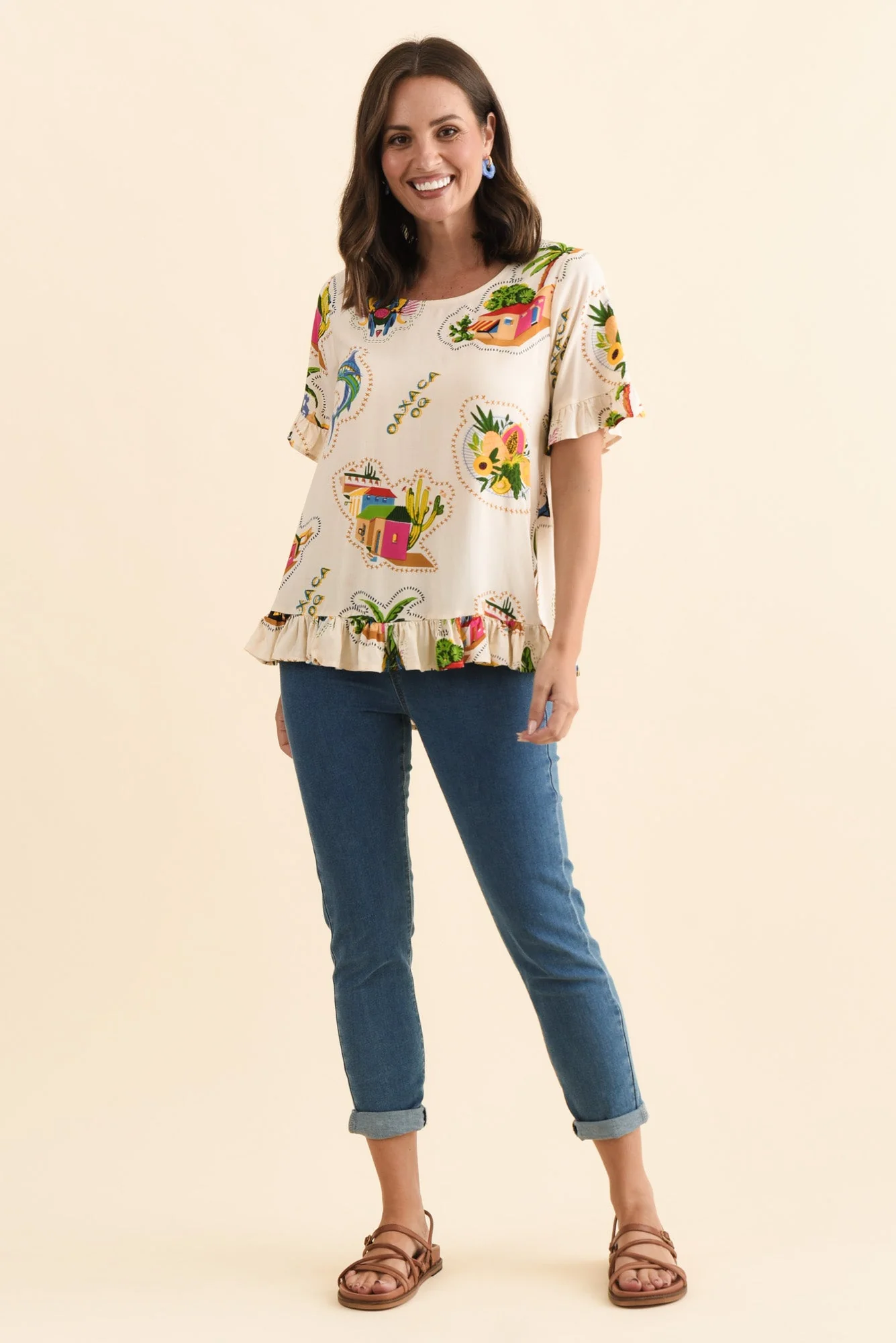 Vienna Natural Fiesta Frill Top - Image 6