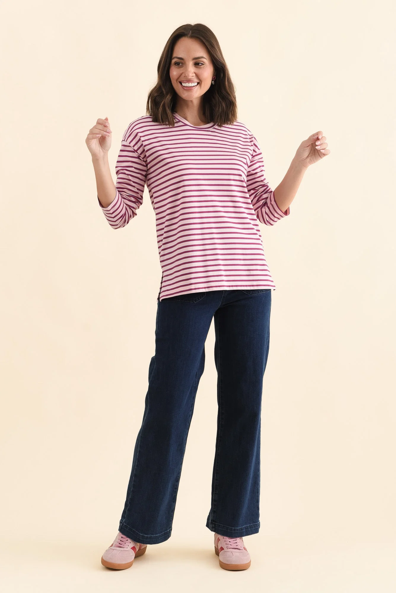 Vienna Purple Stripe Long Sleeve Tee - Image 2