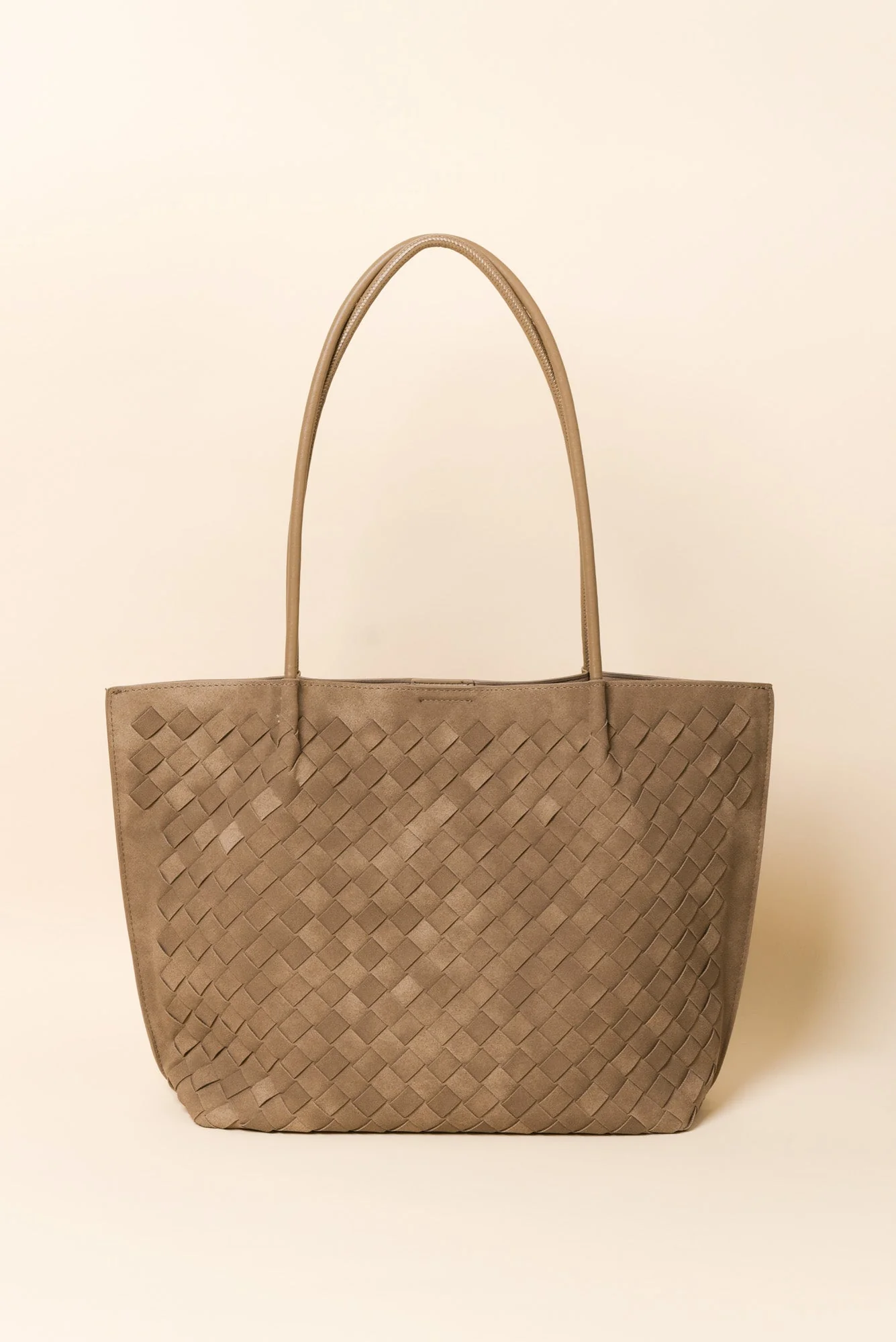 Virginia Taupe Suede Tote Bag - Image 2