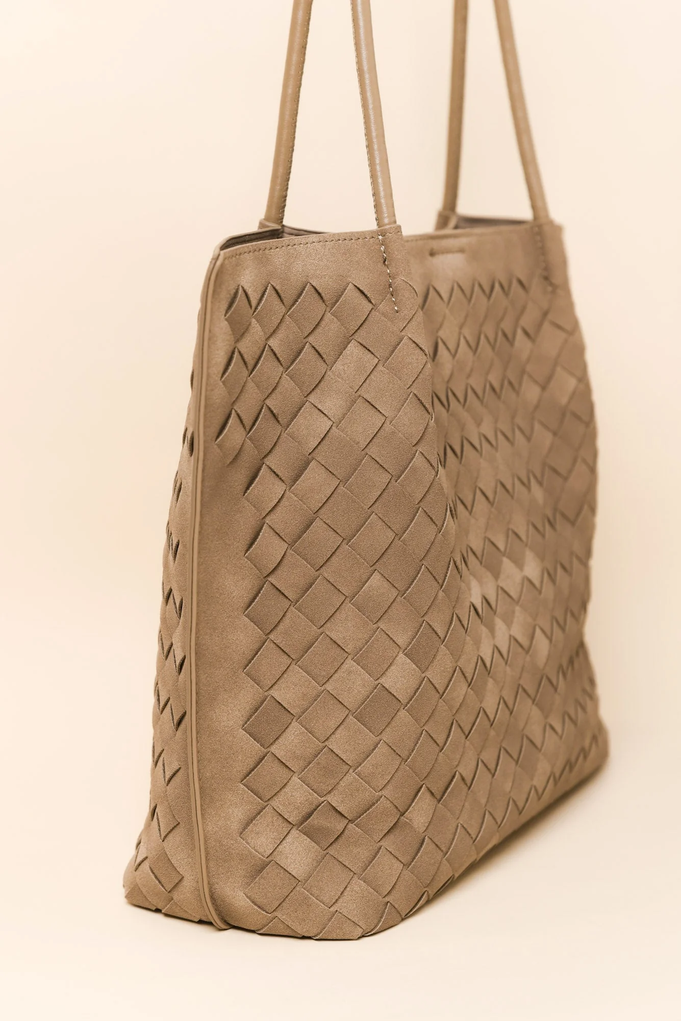 Virginia Taupe Suede Tote Bag - Image 3