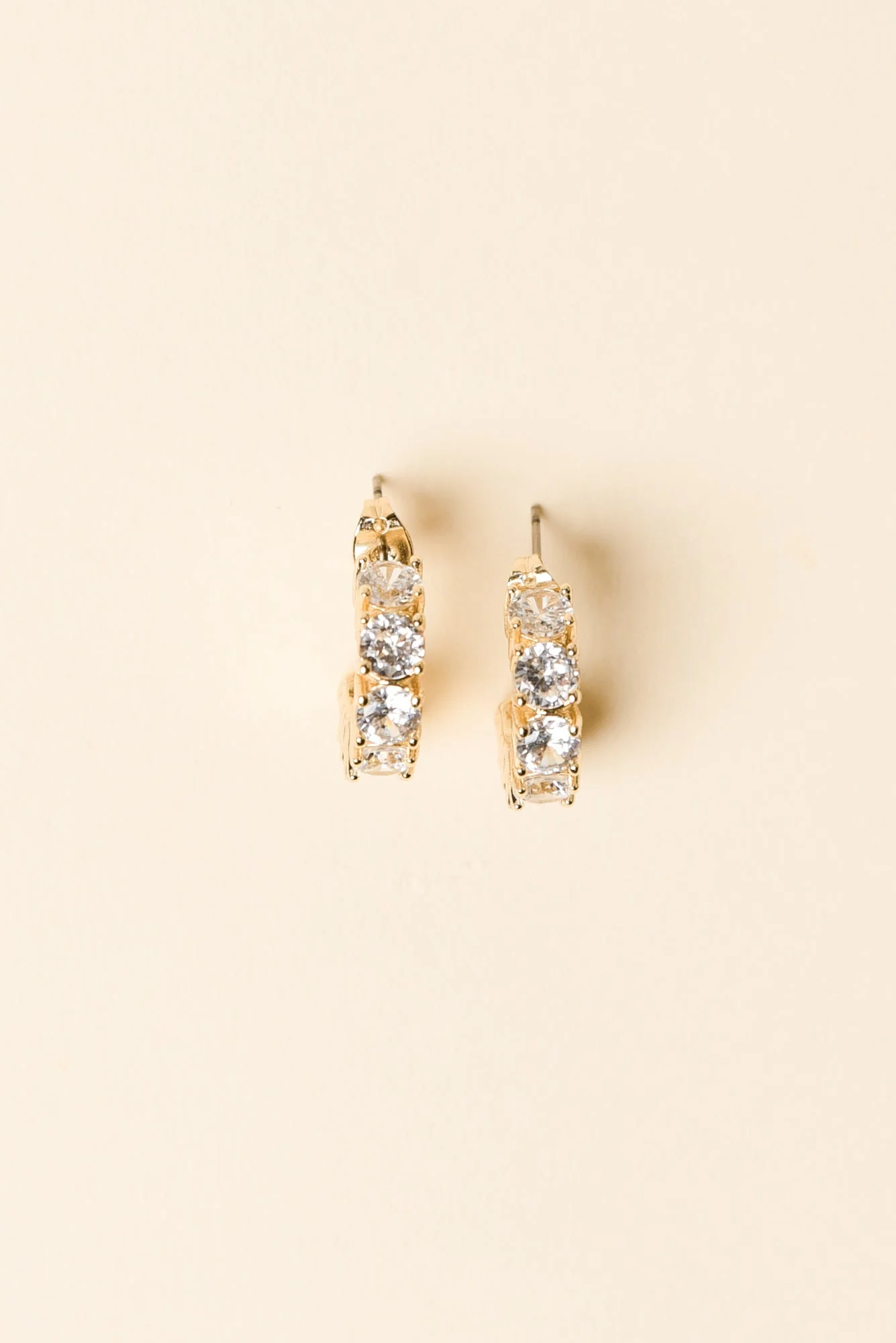 Vittoria Gold Crystal Half Hoop Earrings - Image 3