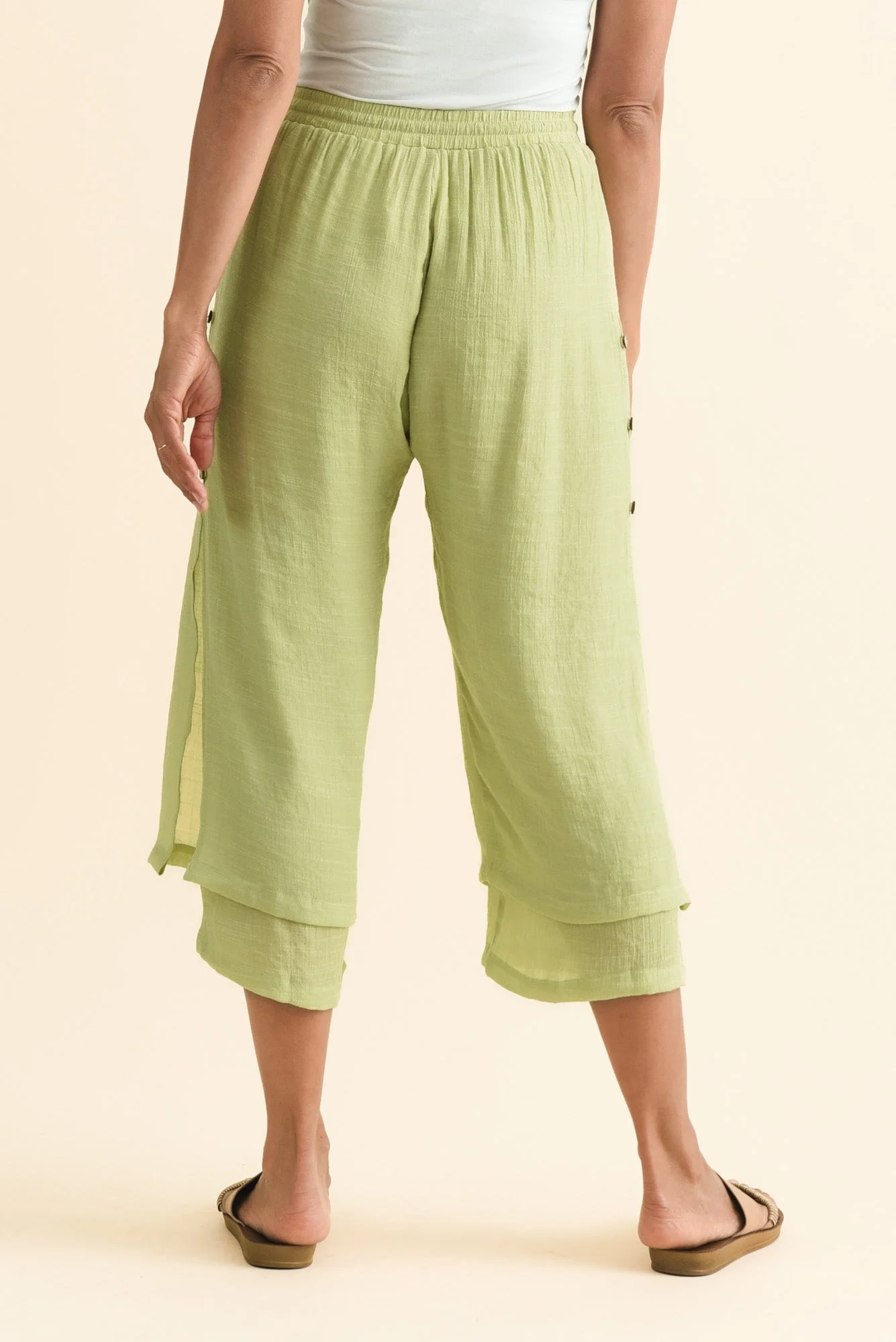 Watson Sage Cotton Blend Layered Pants - Image 4