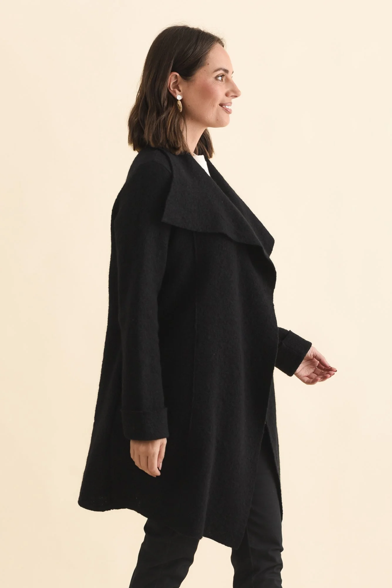 Wendell Black Wool Coat - Image 3