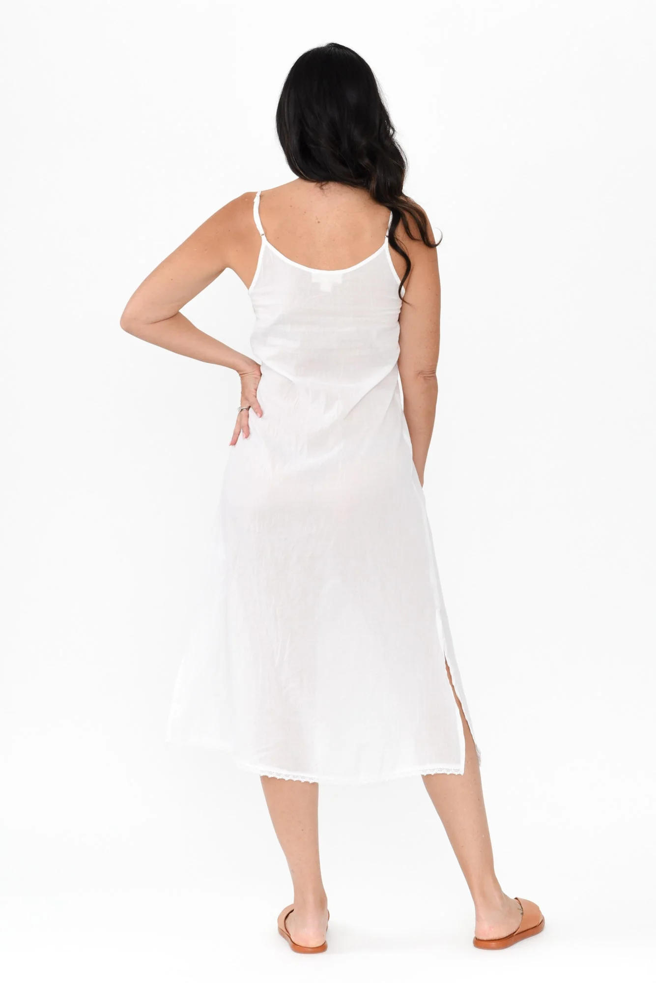 White Cotton Maxi Slip Dress - Image 4