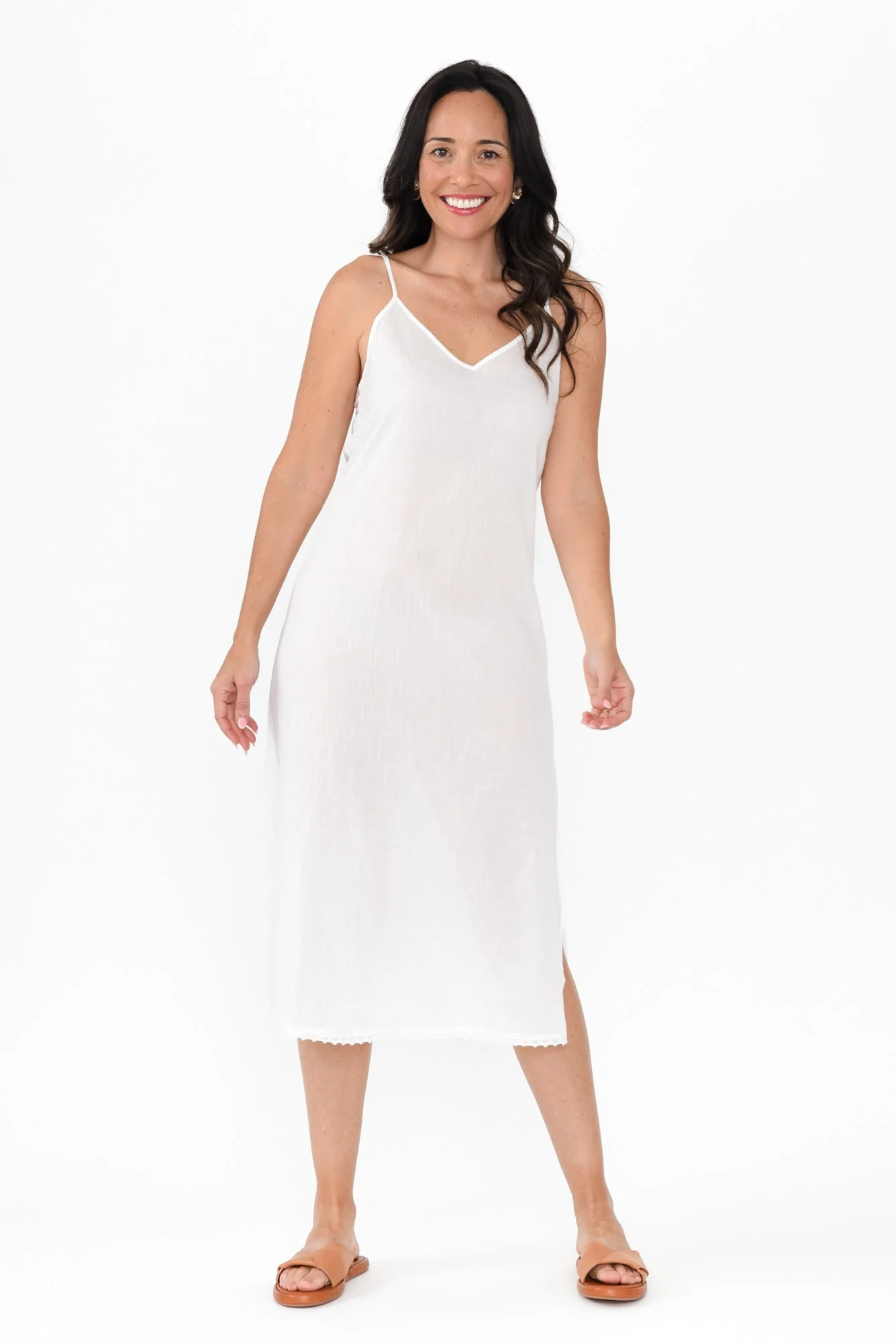 White Cotton Maxi Slip Dress - Image 6