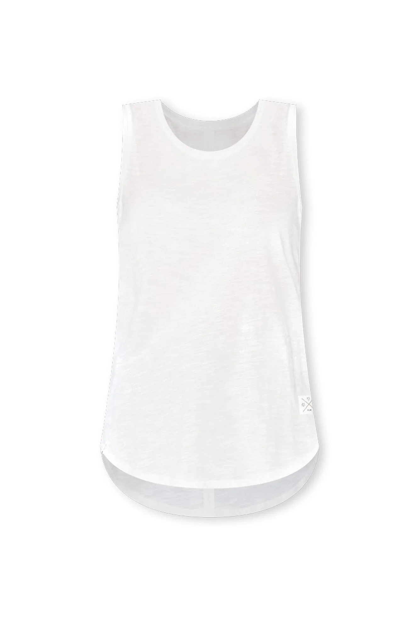 White Cotton Scoop Tank - Image 3