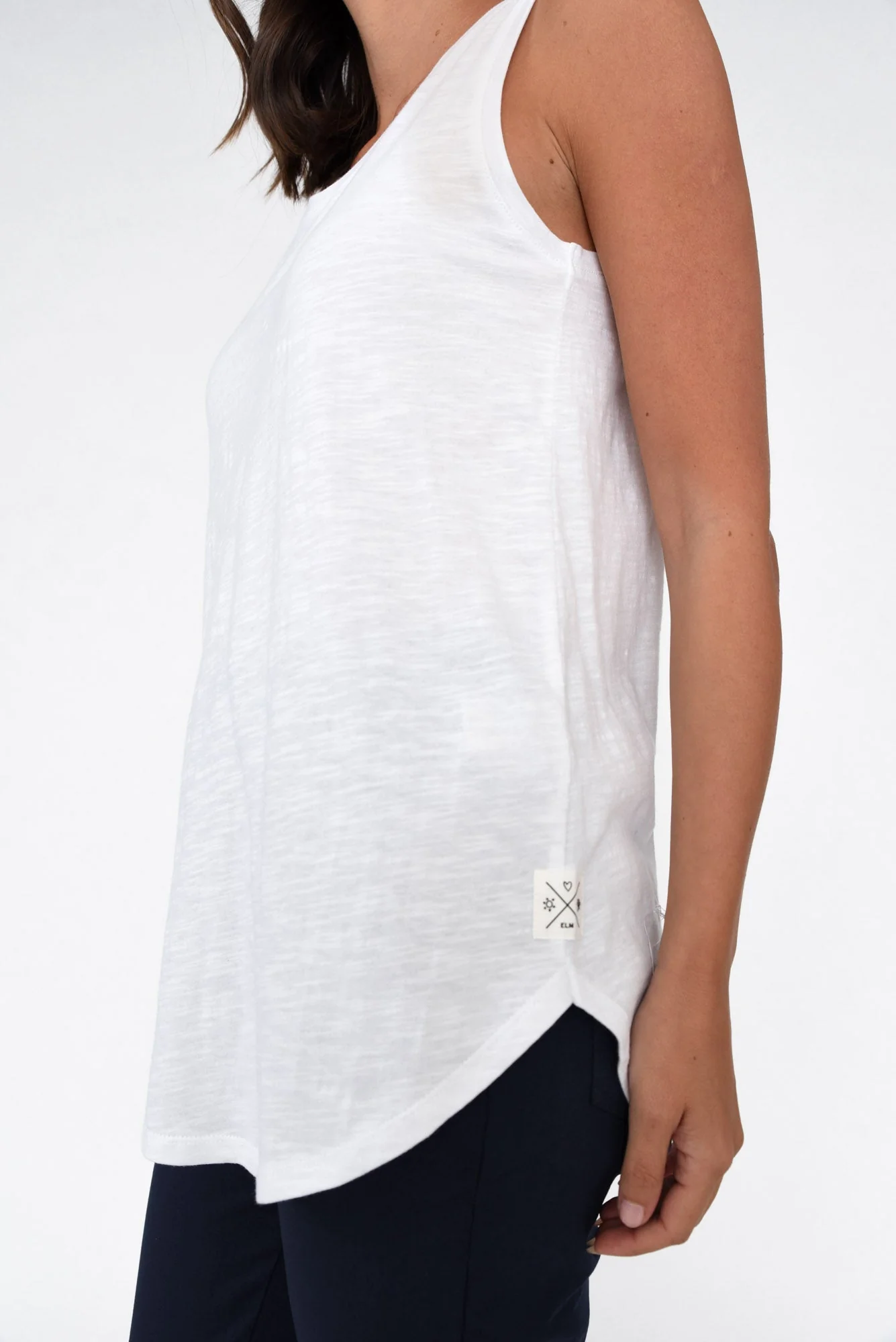 White Cotton Scoop Tank - Image 5