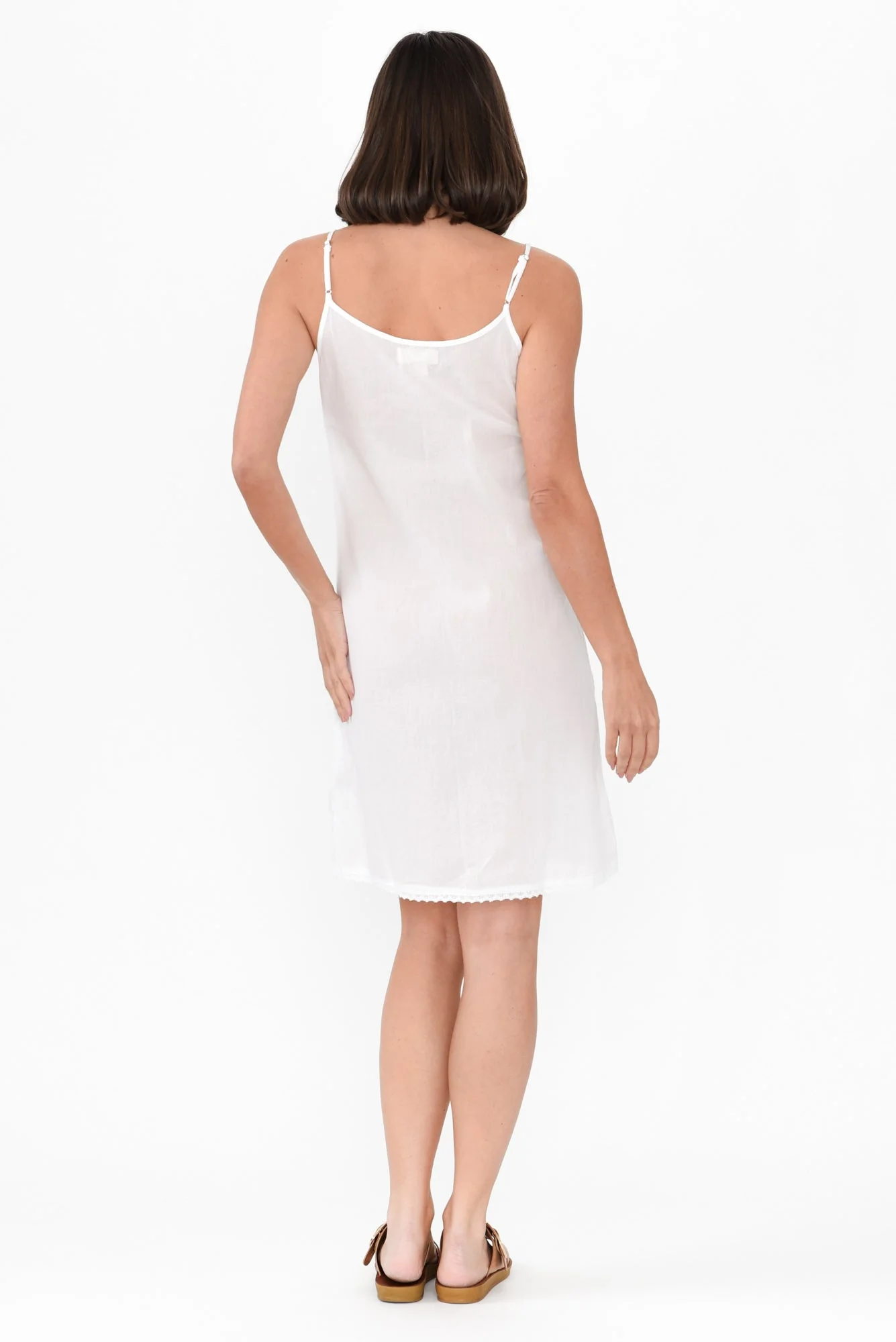 White Cotton Slip Dress - Image 4