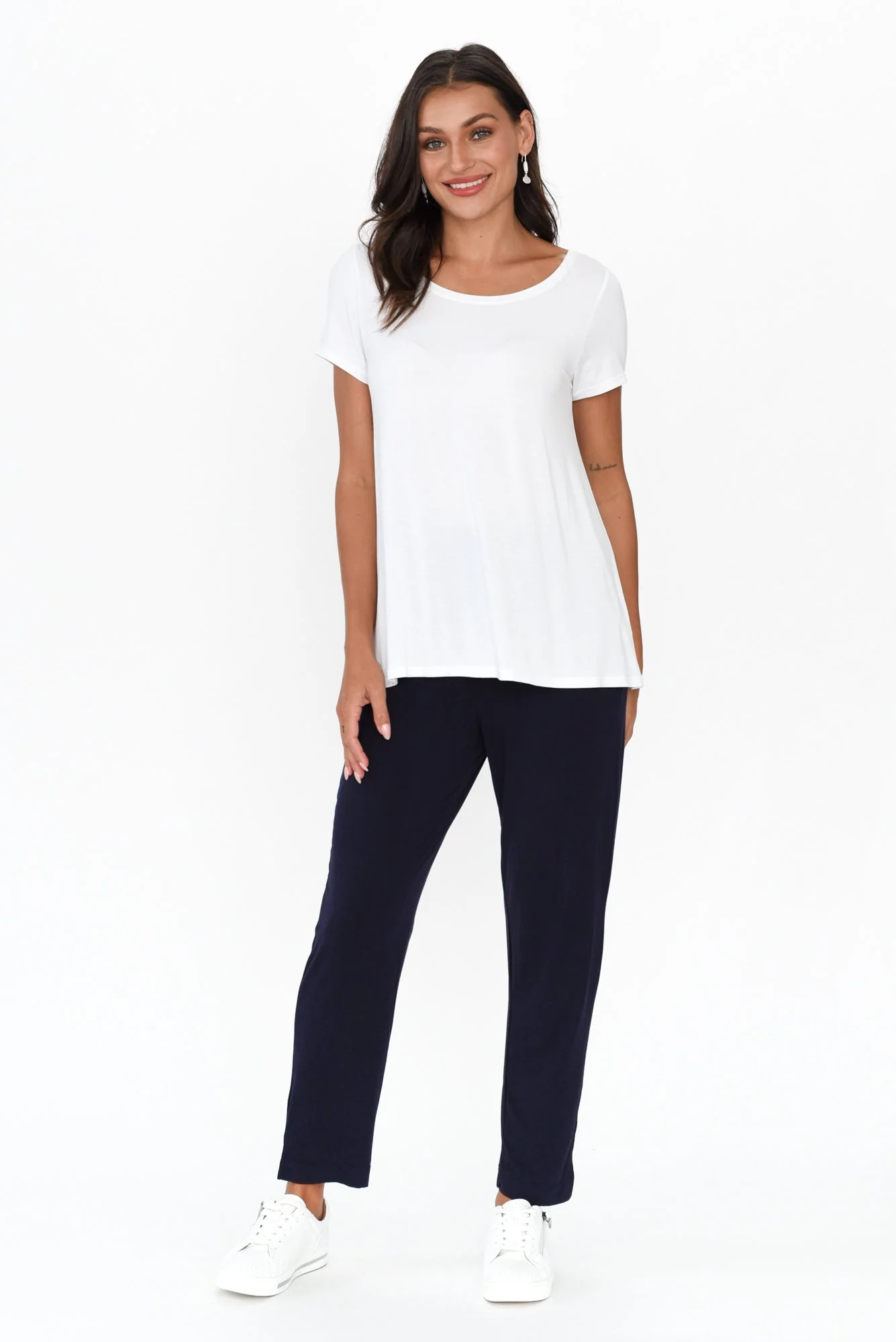 White Micro Modal Swing Tee - Image 7