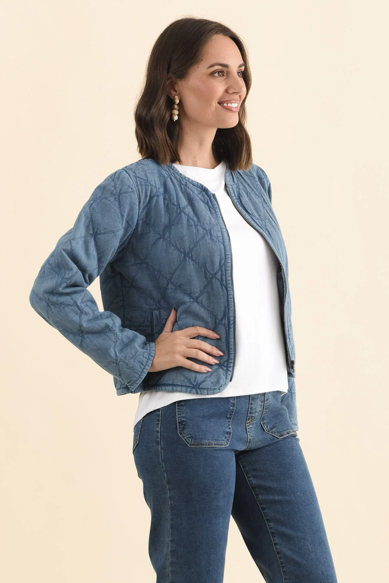 William Blue Quilted Pocket Jacket - Image 3