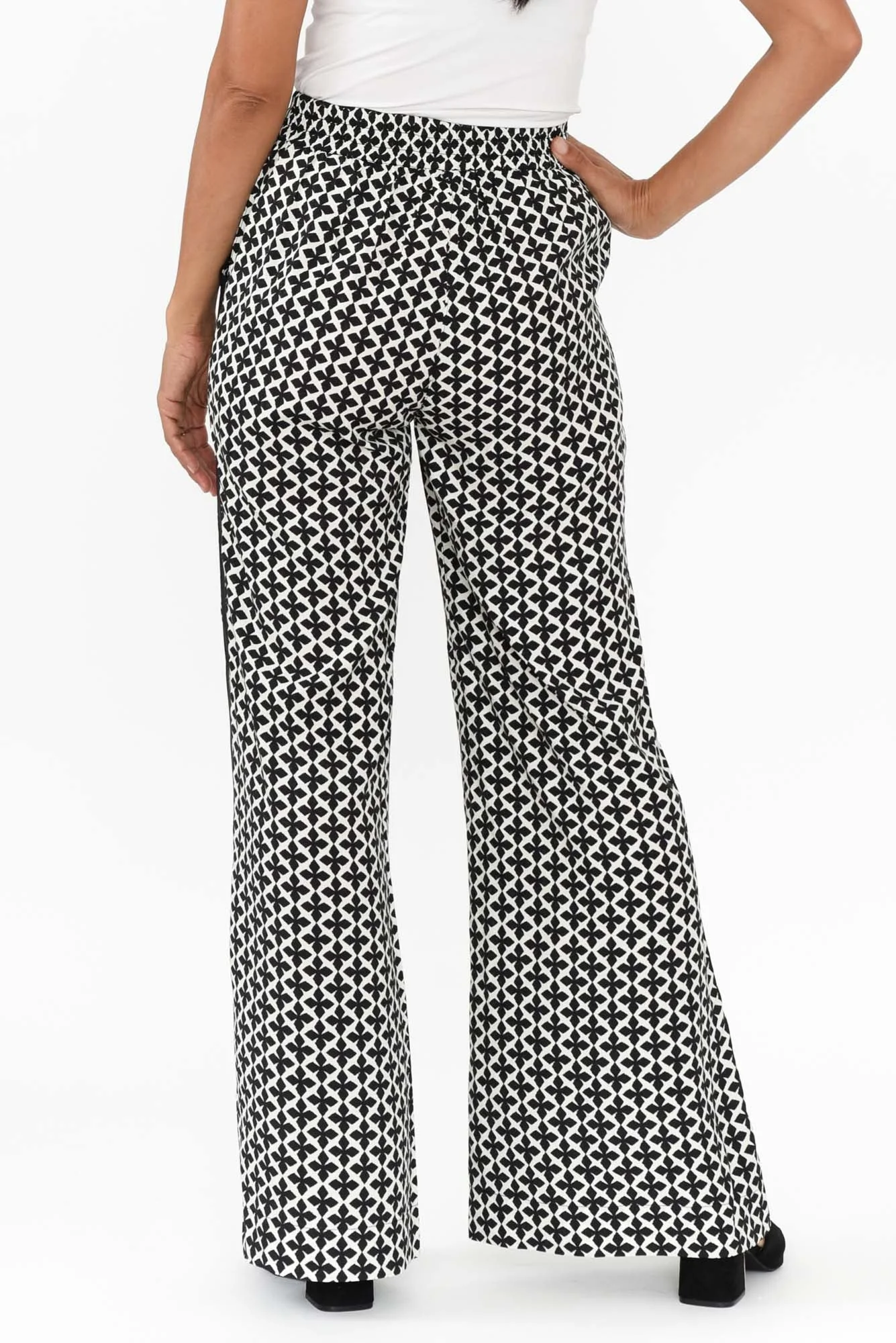 Willow Black Geo Wide Leg Pants - Image 5