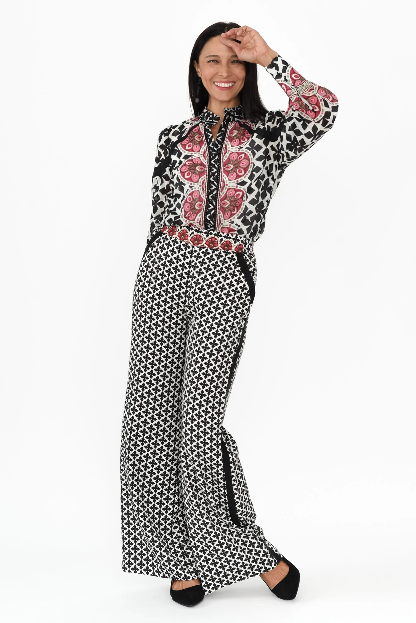 Willow Black Geo Wide Leg Pants - Image 6