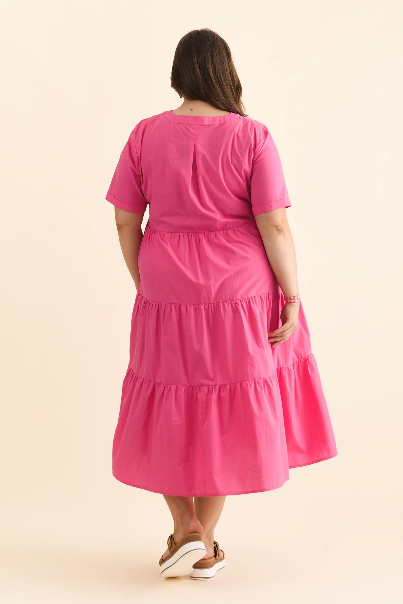 Winona Fuchsia Cotton Button Dress - Image 11