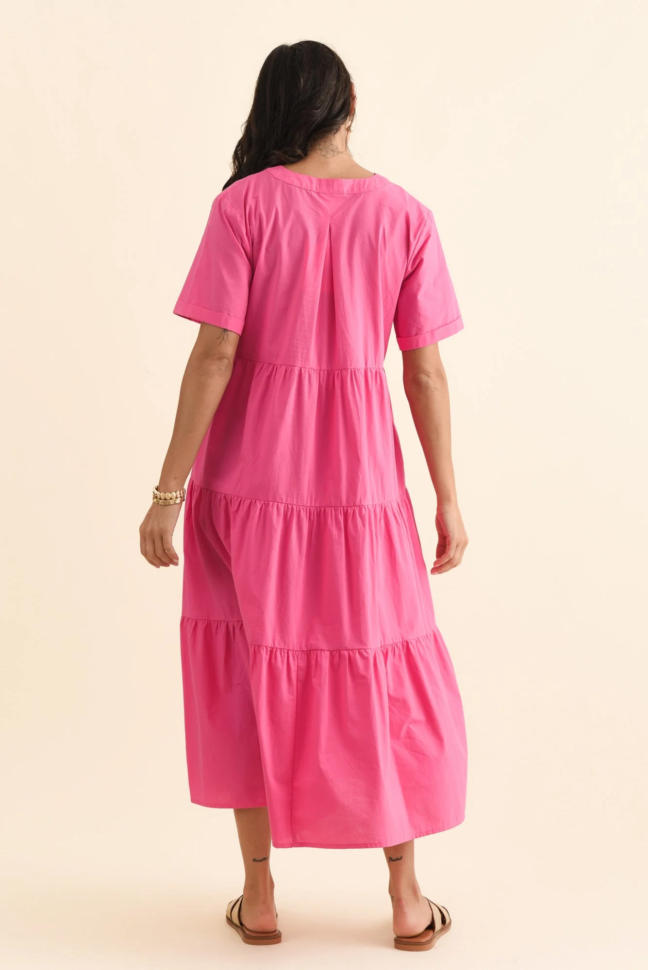 Winona Fuchsia Cotton Button Dress - Image 5