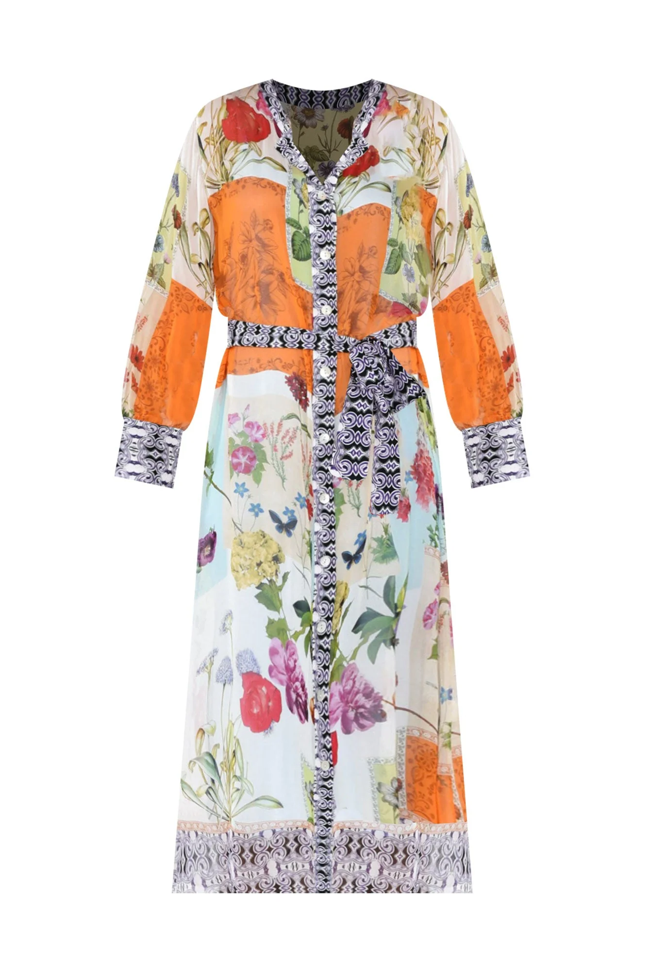 Winslet Cream Floral Shirt Tie Dress - Image 3