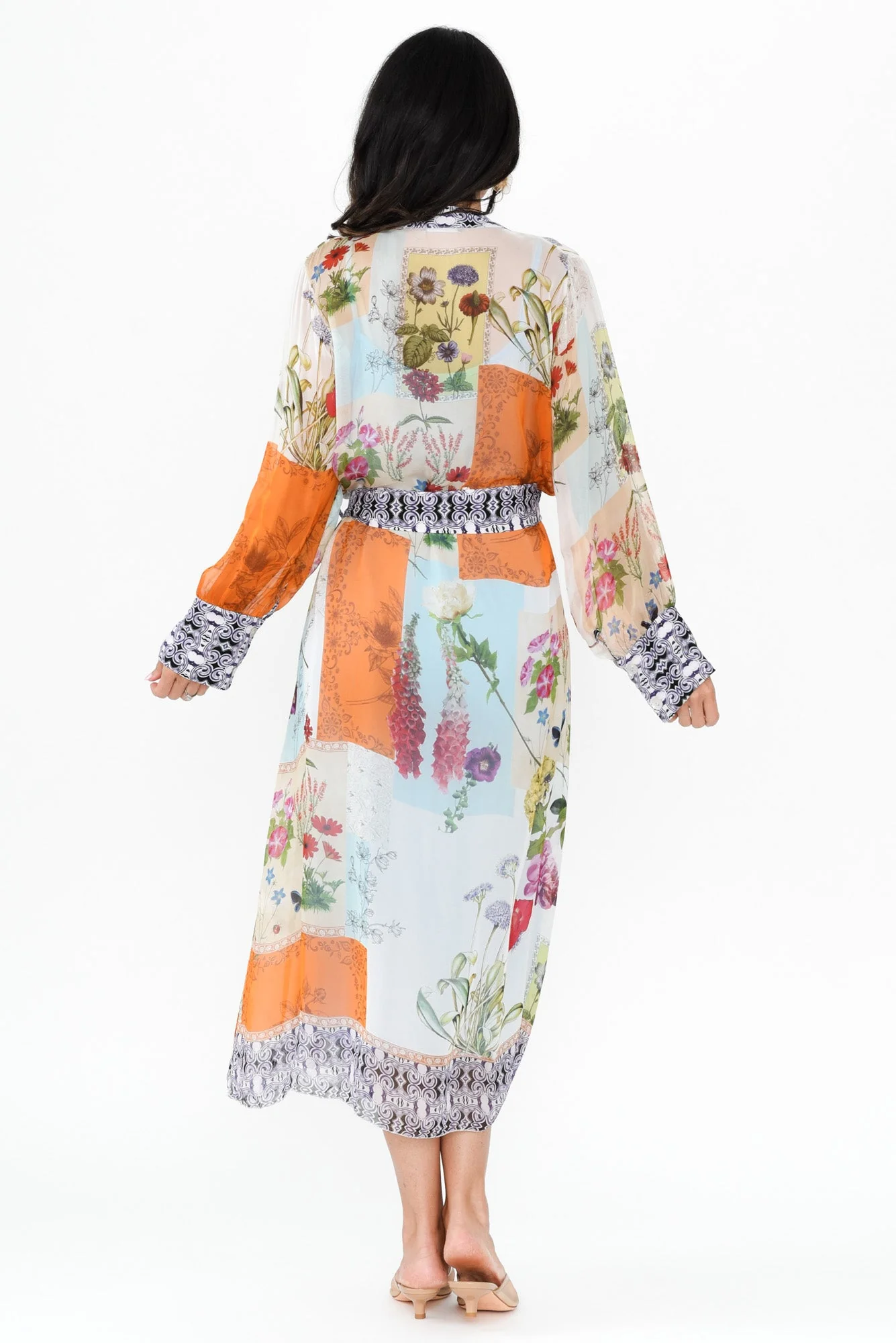 Winslet Cream Floral Shirt Tie Dress - Image 5