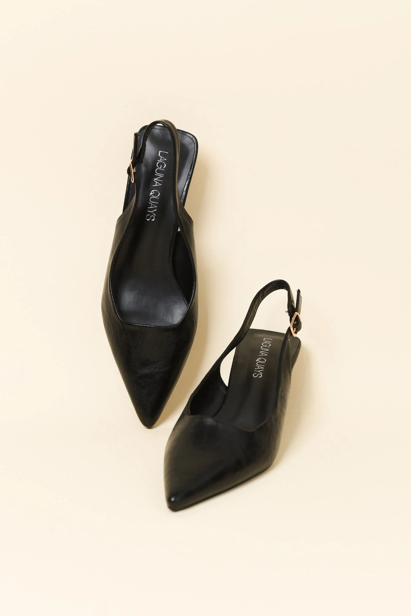 Wizz Black Leather Slingback Heel - Image 2