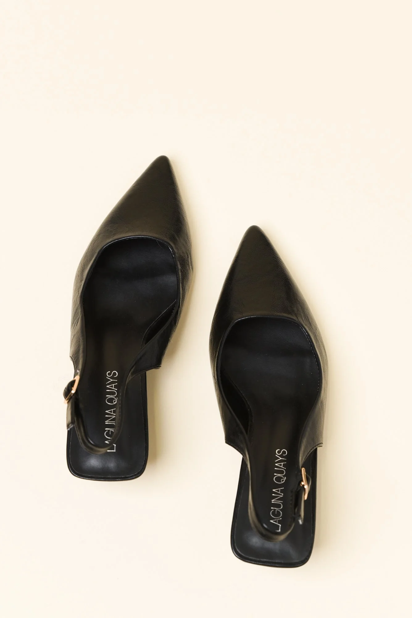 Wizz Black Leather Slingback Heel - Image 4