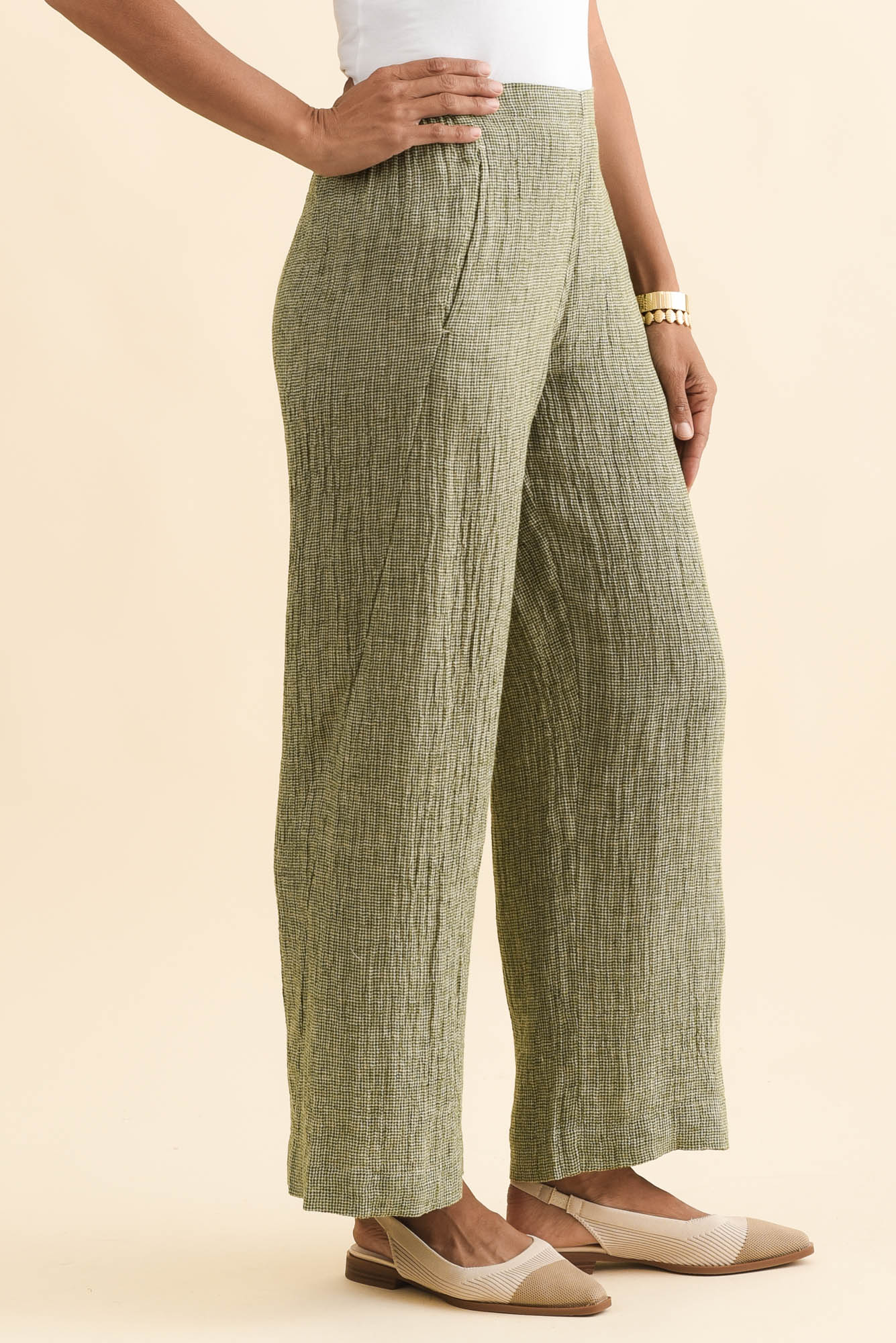 Xandra Sage Linen Pocket Pants - Image 3