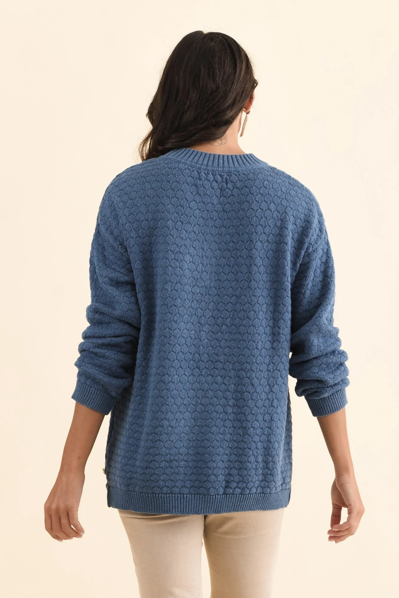 Yanny Blue Organic Cotton Knit Sweater - Image 4