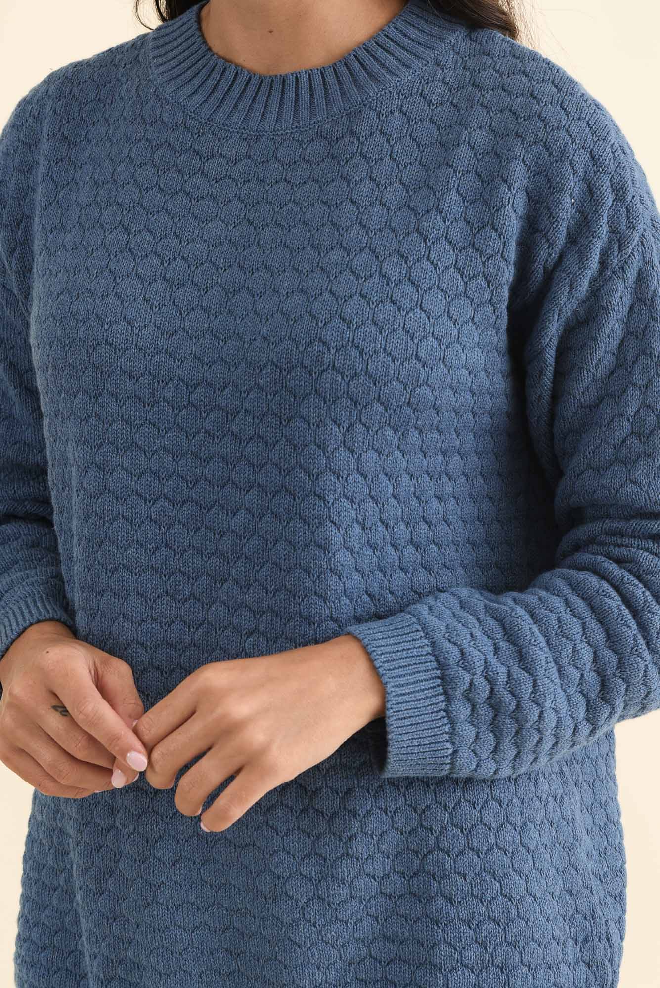 Yanny Blue Organic Cotton Knit Sweater - Image 5