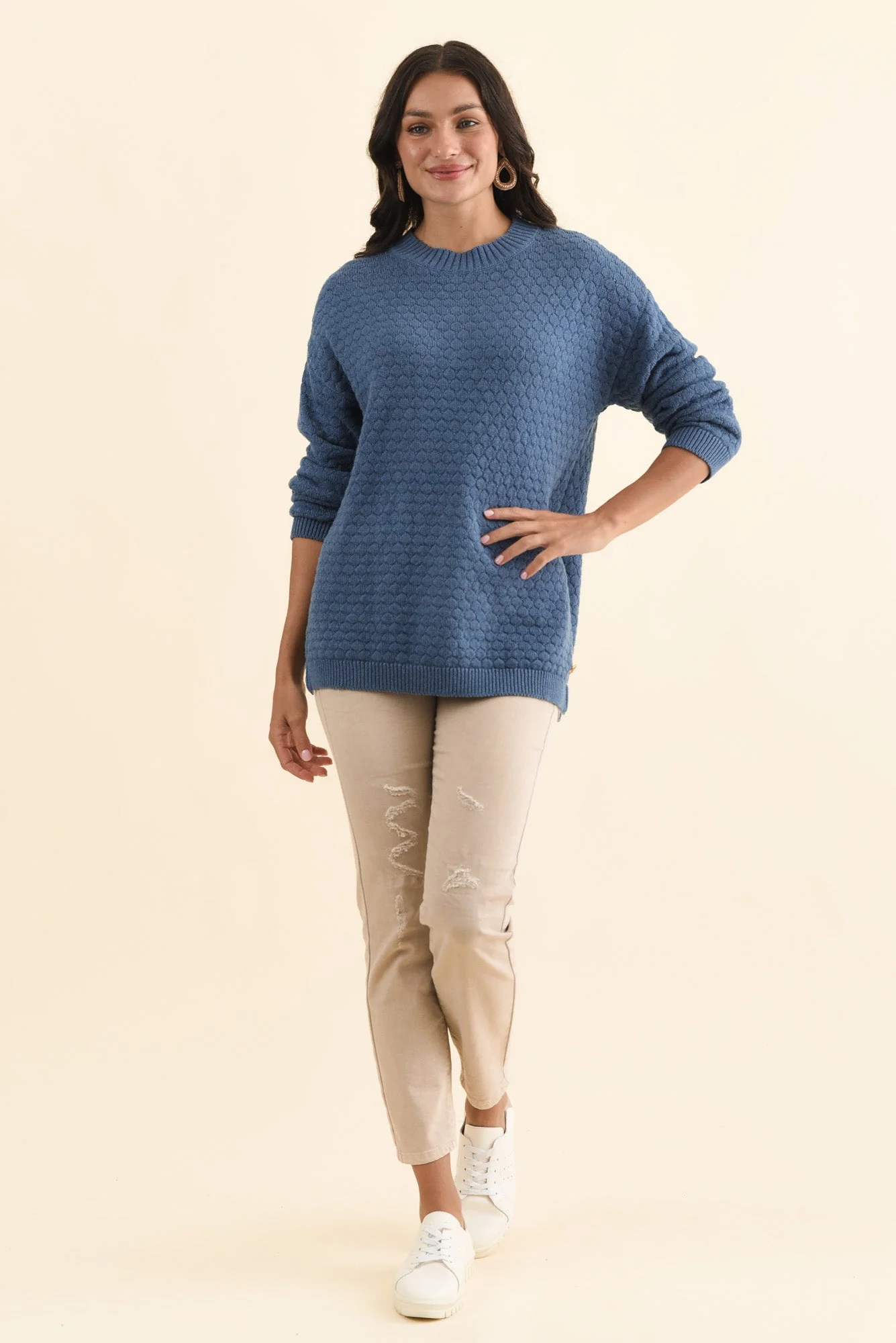 Yanny Blue Organic Cotton Knit Sweater - Image 6