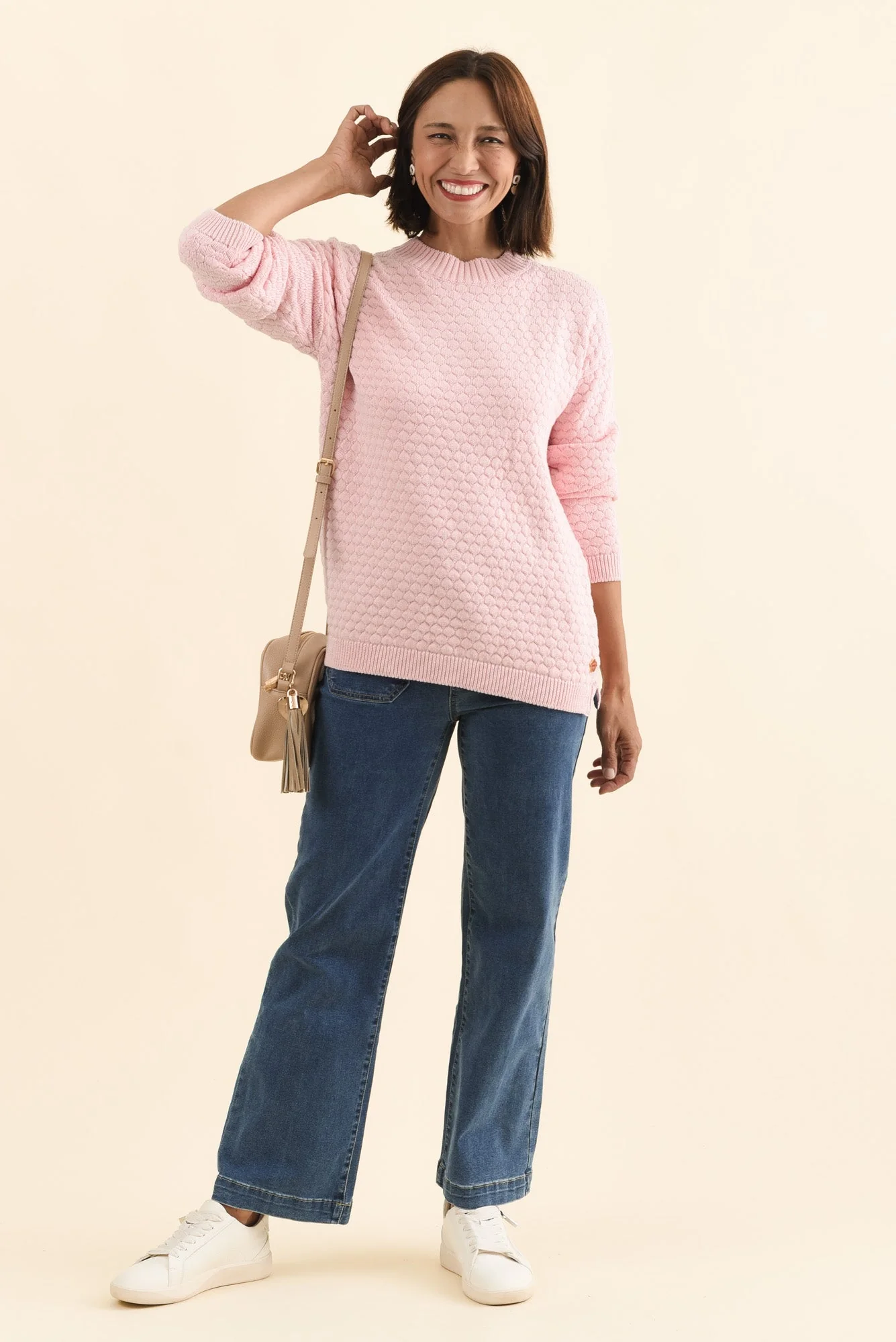 Yanny Blush Organic Cotton Knit Sweater - Image 3