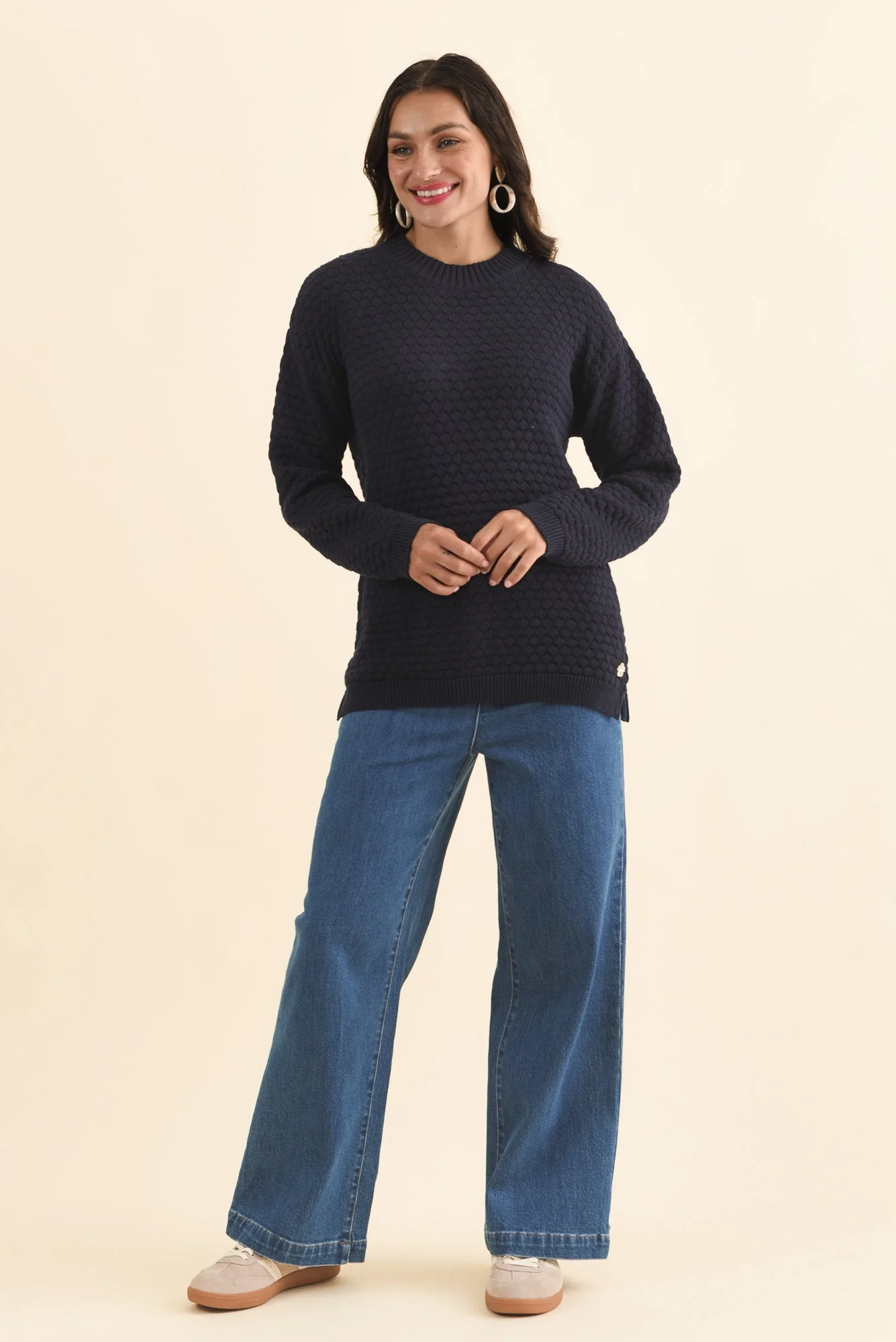Yanny Navy Organic Cotton Knit Jumper - Image 6