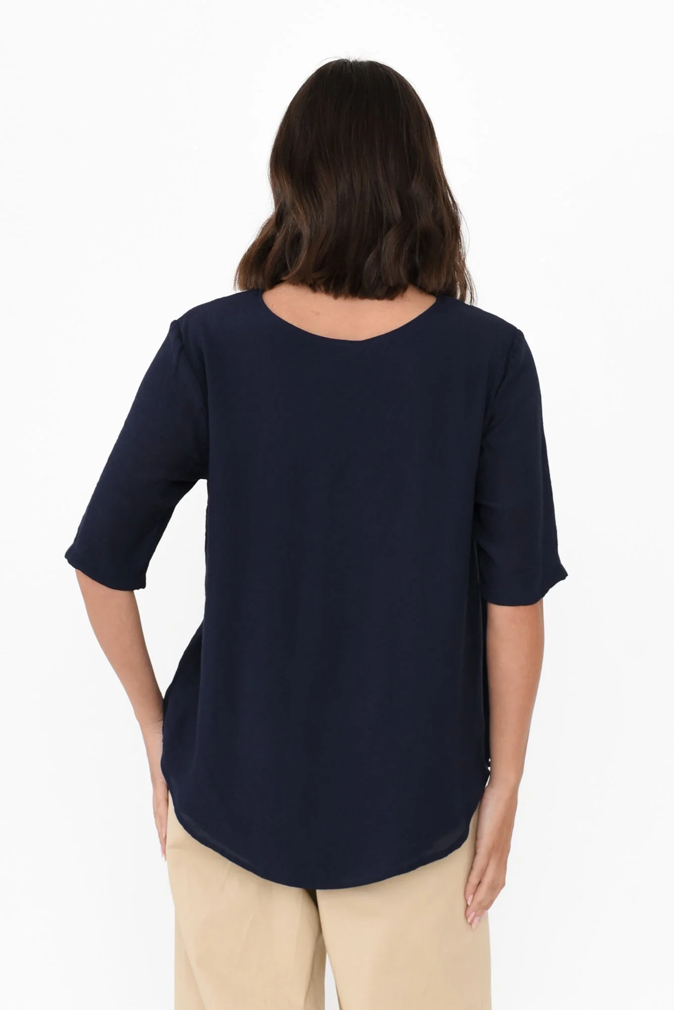 Yasmin Navy Layered Button Top - Image 4