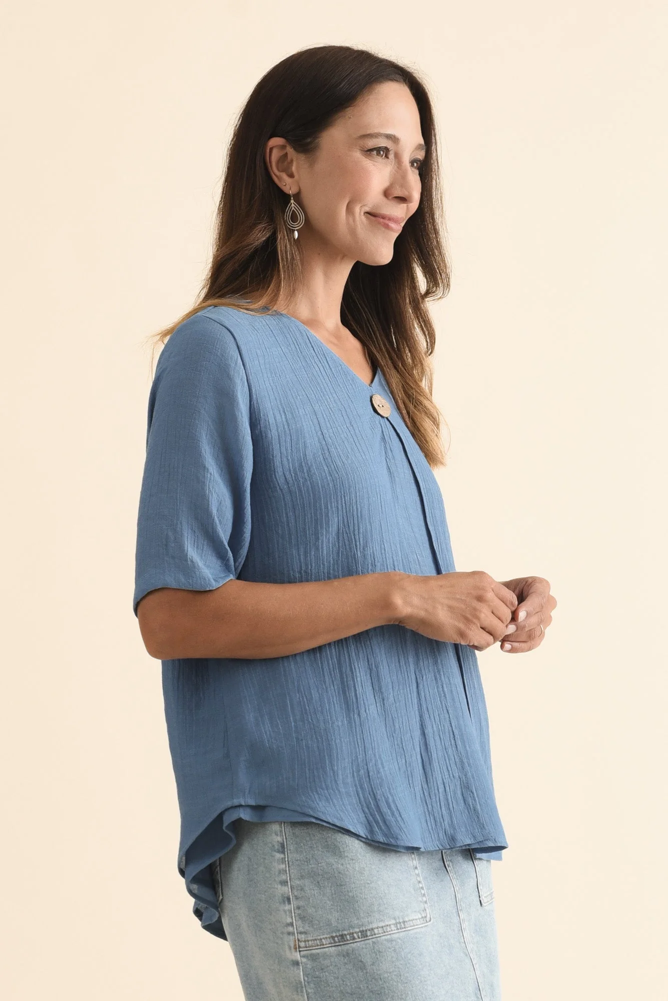 Yasmin Steel Layered Button Top - Image 3