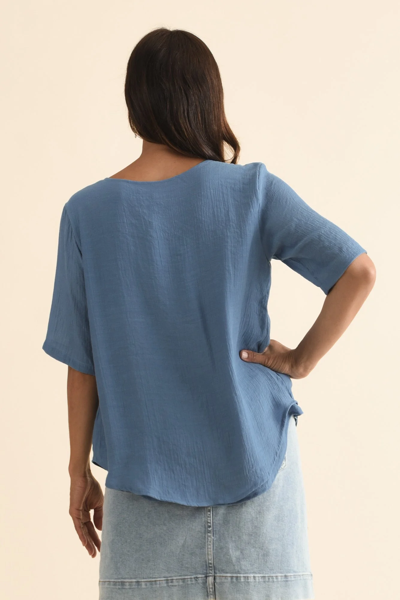 Yasmin Steel Layered Button Top - Image 4
