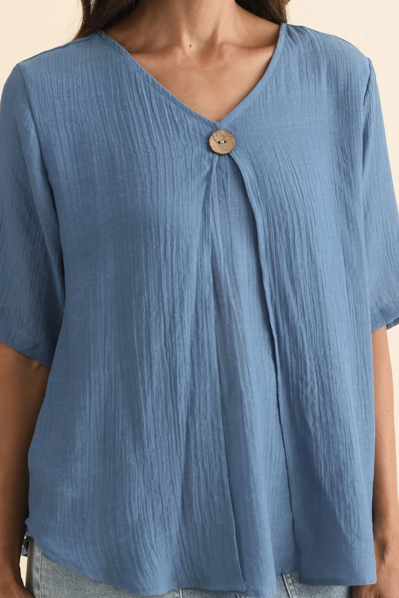 Yasmin Steel Layered Button Top - Image 5