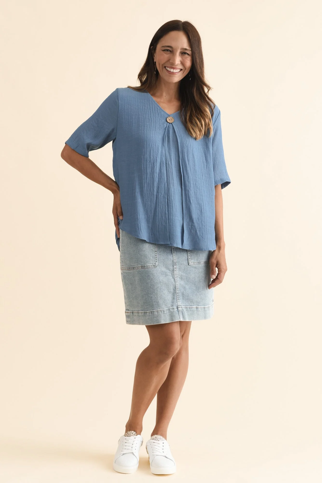 Yasmin Steel Layered Button Top - Image 6