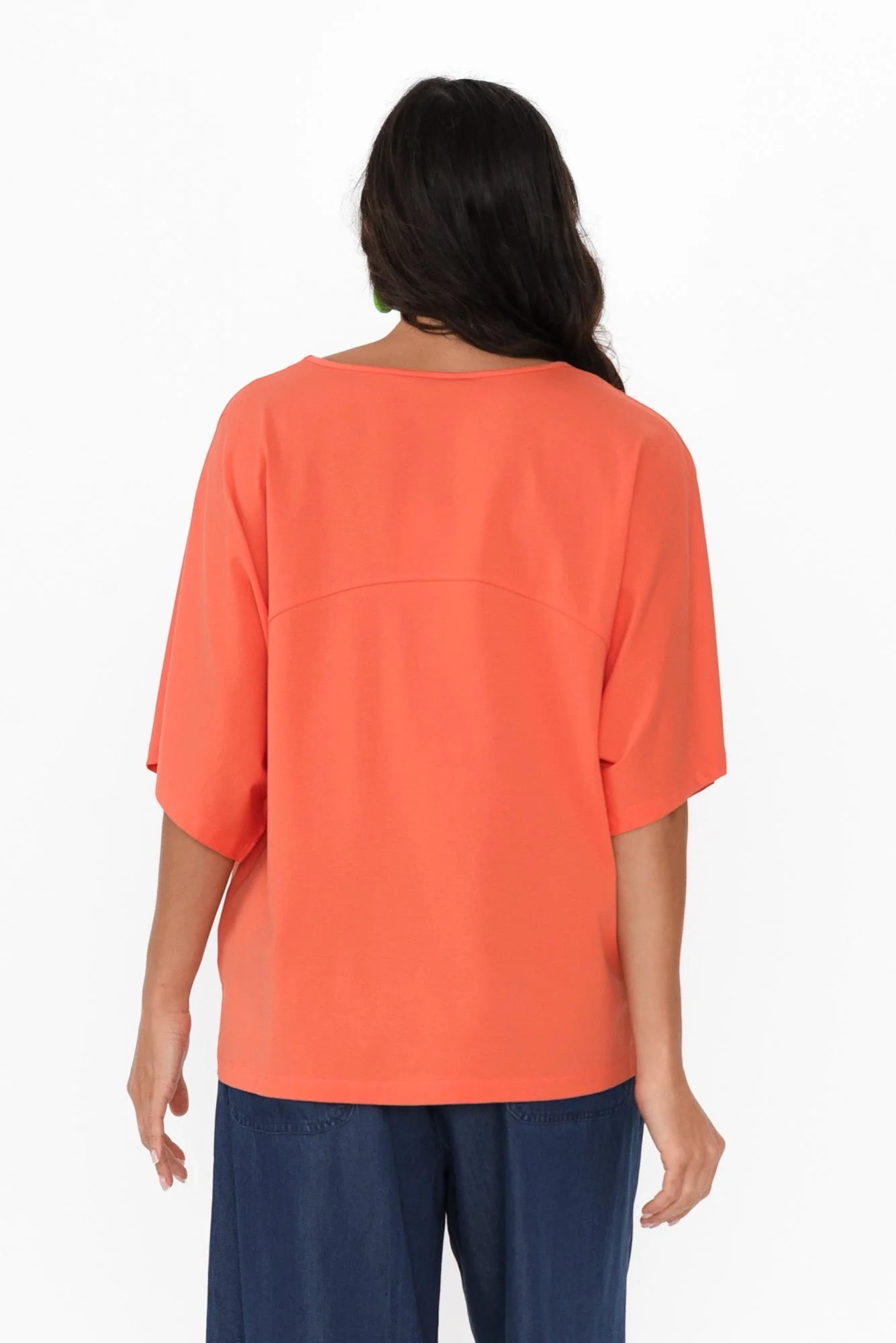 Yoke Apricot Cotton Wide Sleeve Tee - Image 4