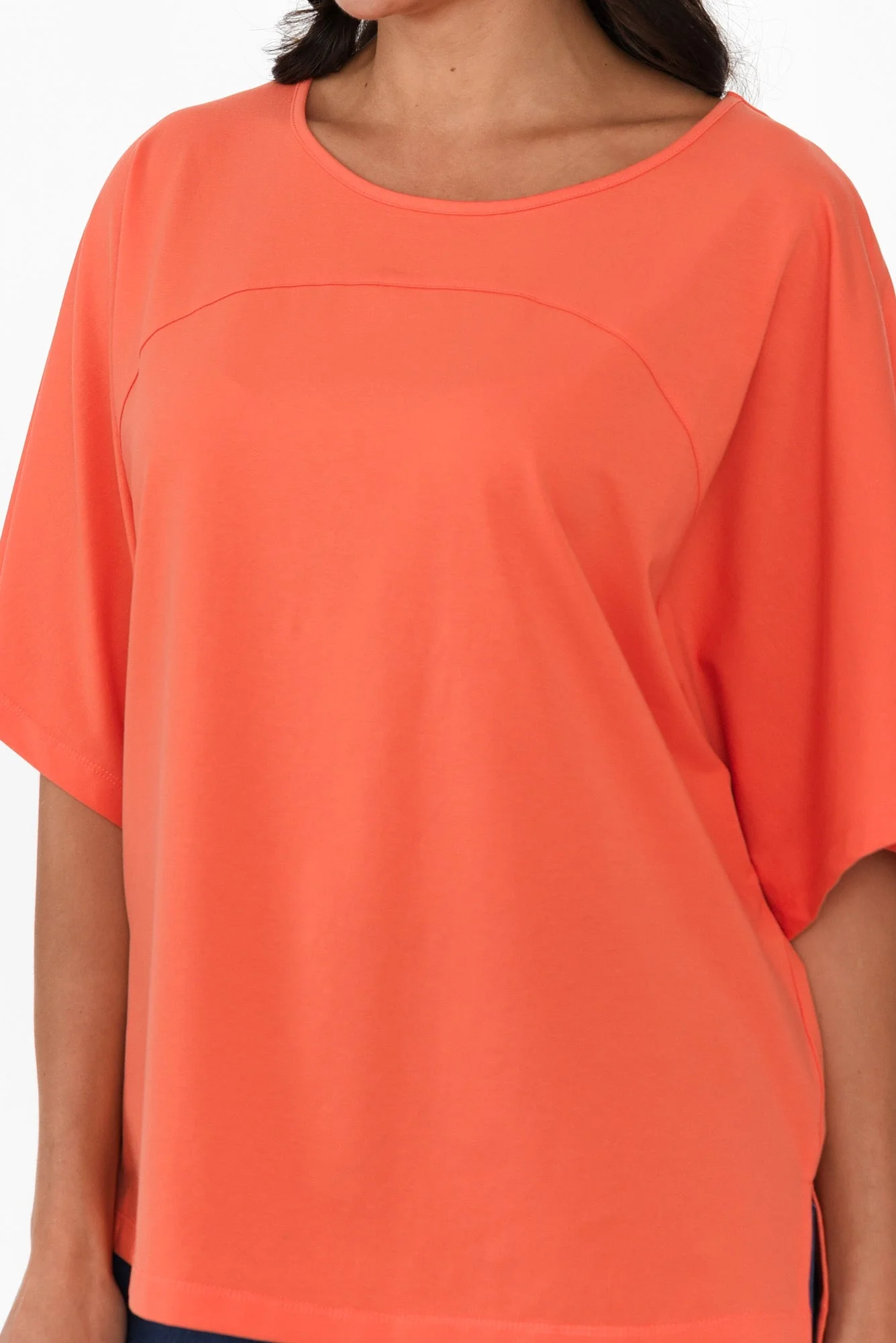 Yoke Apricot Cotton Wide Sleeve Tee - Image 5