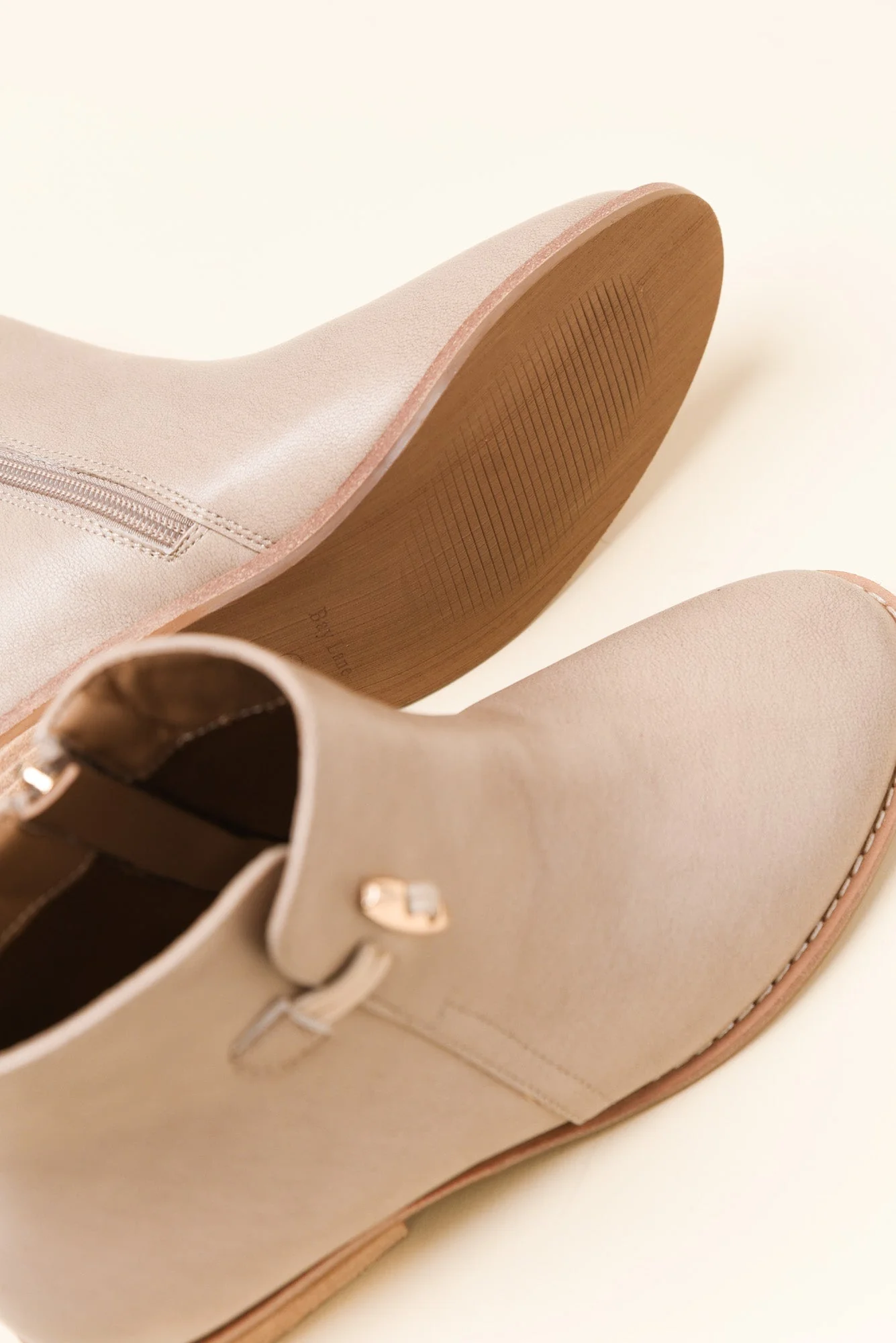 York Beige Leather Toggle Boot - Image 3