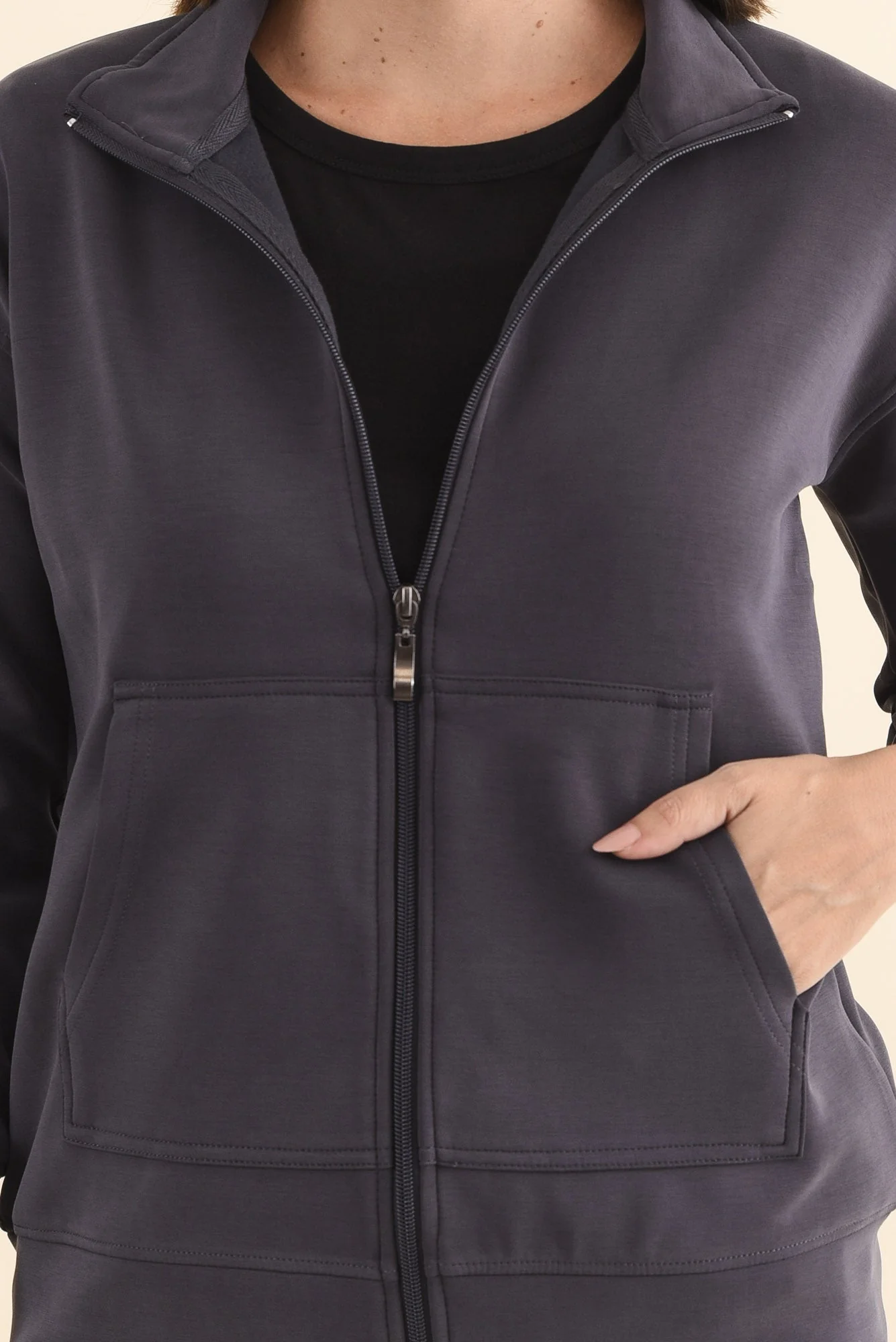 York Charcoal Zip Jacket - Image 5