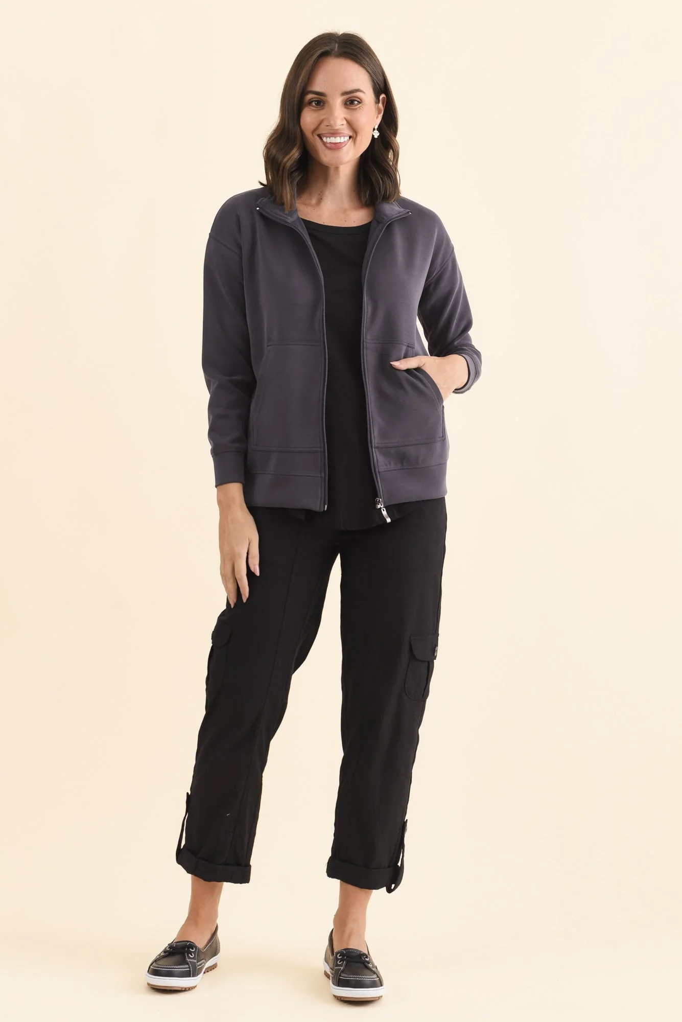 York Charcoal Zip Jacket - Image 6