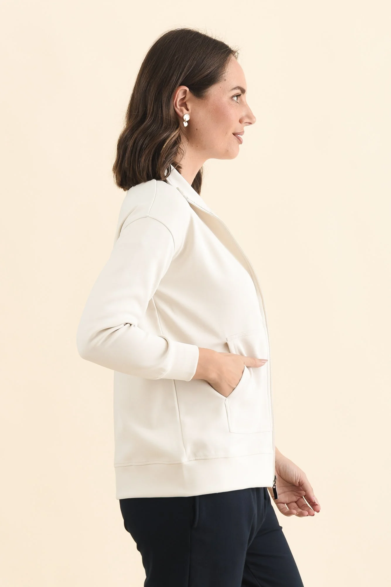 York Cream Zip Jacket - Image 3