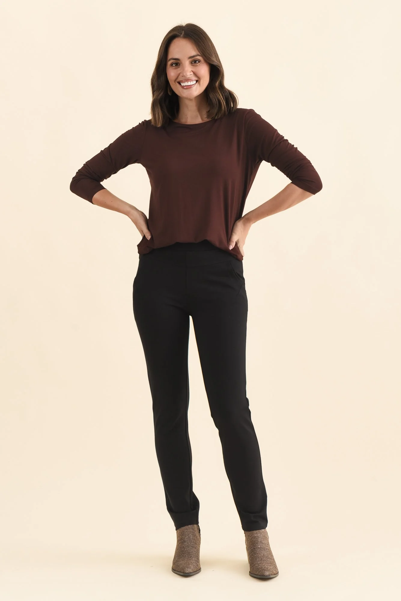 Zachary Black Stretch Pants - Image 2