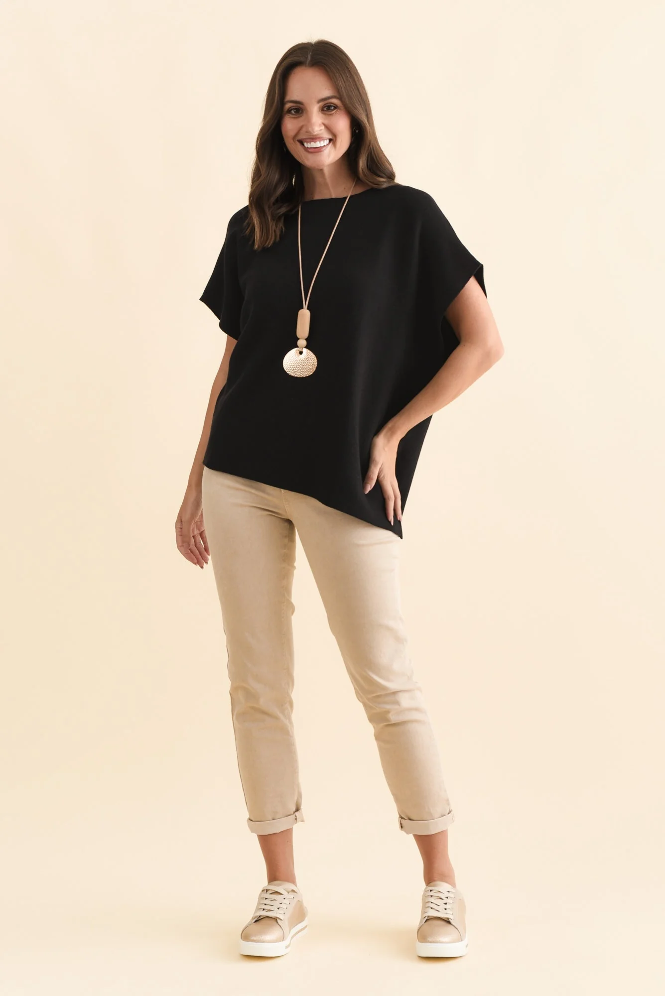 Zadie Beige Stretch Jeans - Image 2