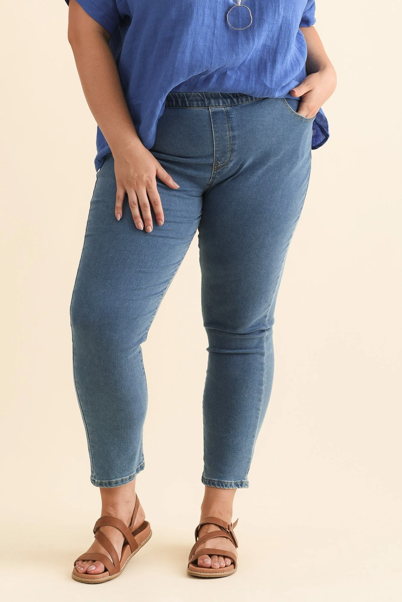 Zadie Blue Stretch Jeans - Image 8